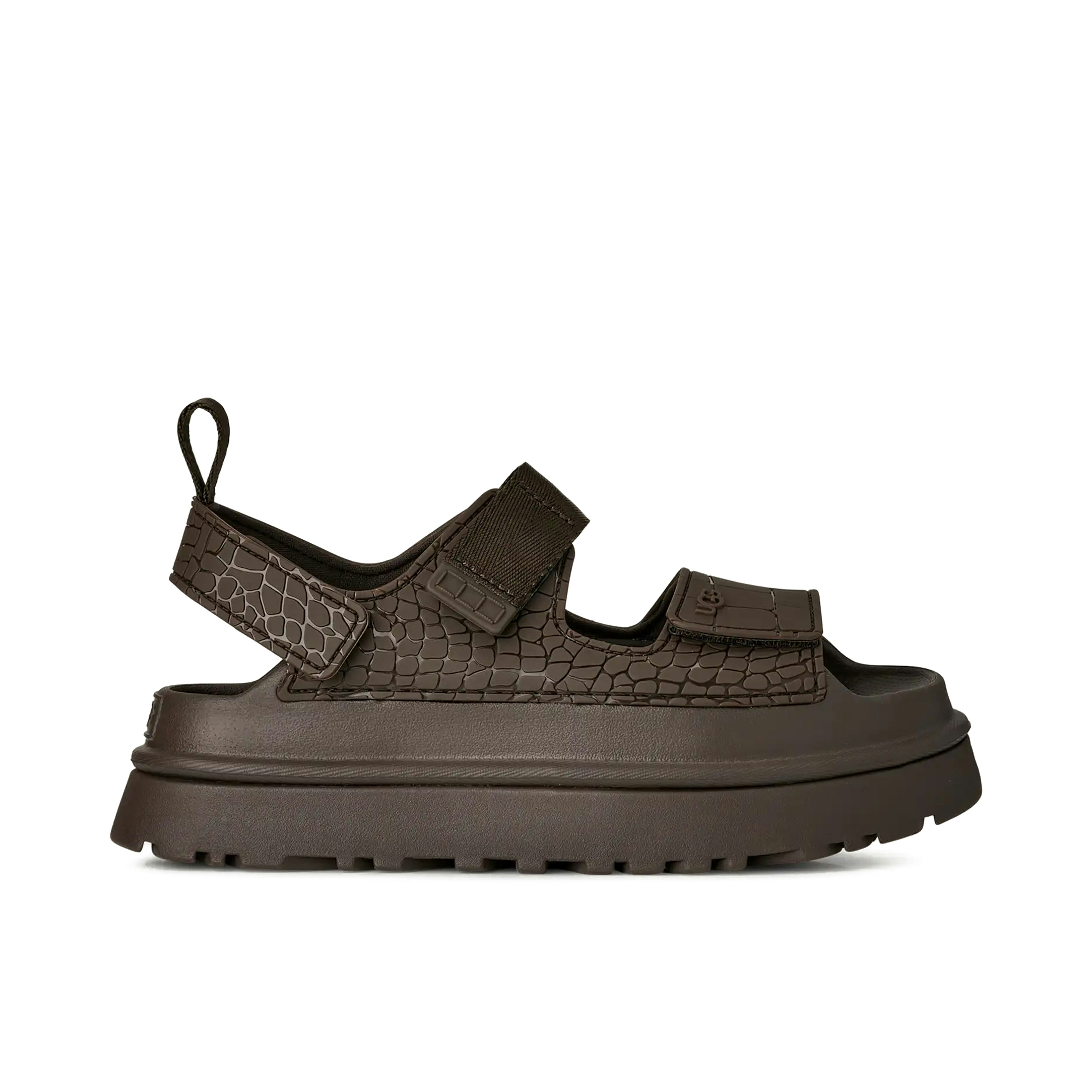 UGG GoldenGlow Embossed Sandal Dense Smoke Womens