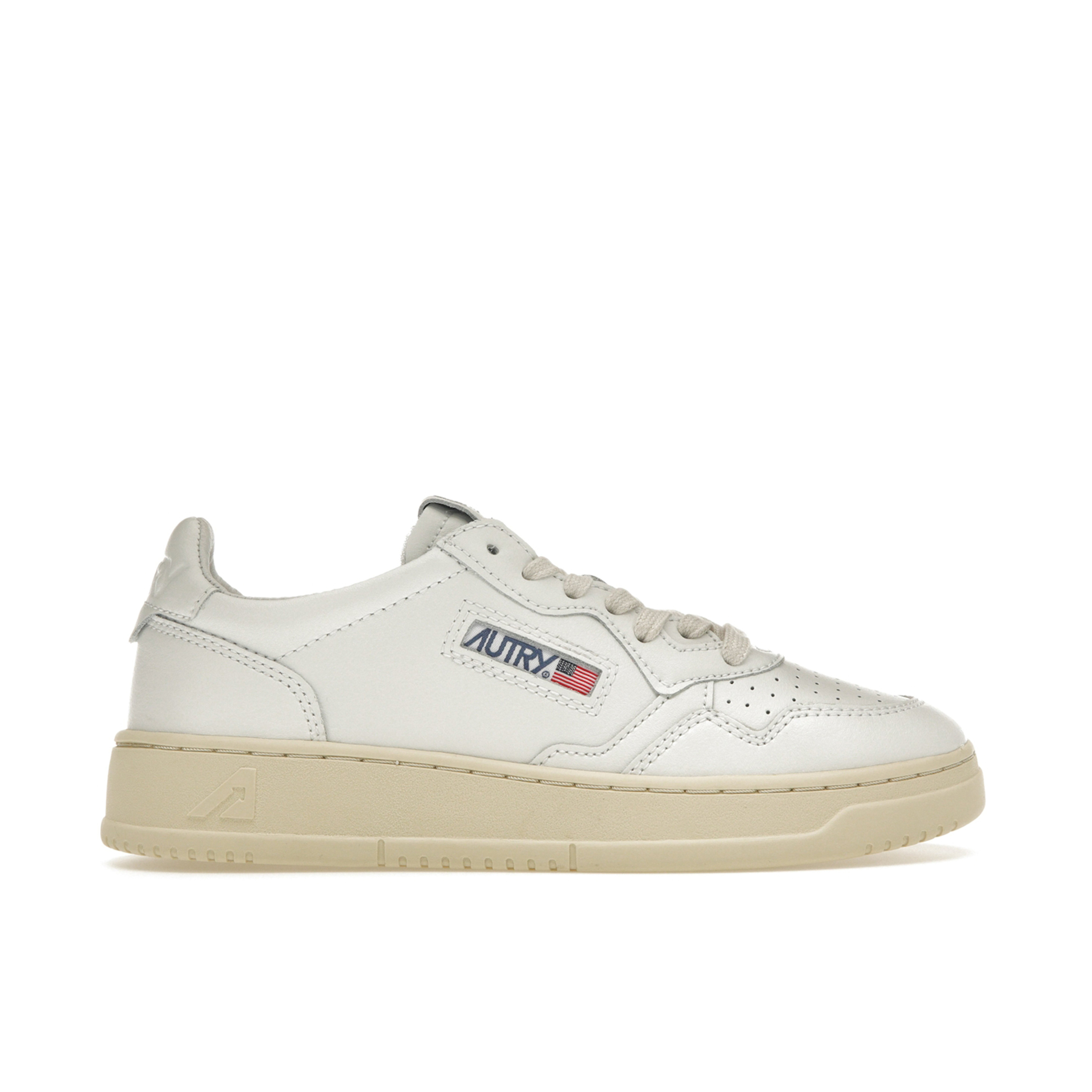 Autry Medalist Leather Low White Womens | AULW-LL15 | Laced