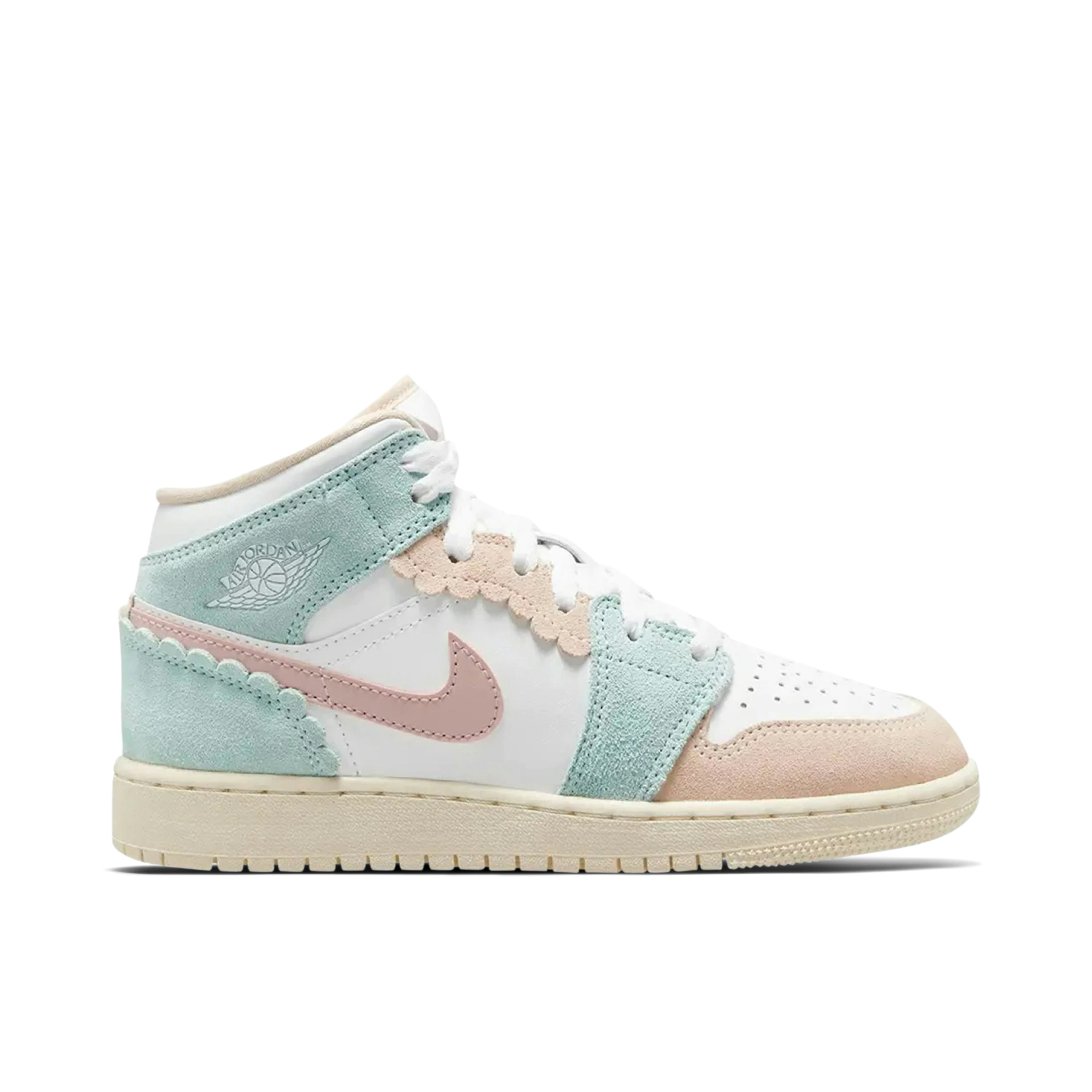 Air Jordan 1 Mid Crimp Cut Pastel Suede GS