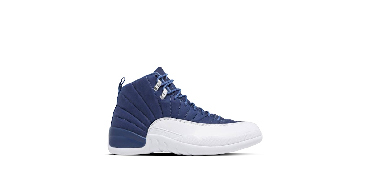 Air Jordan 12 Retro Stone Blue 130690-404 Laced - Main Image
