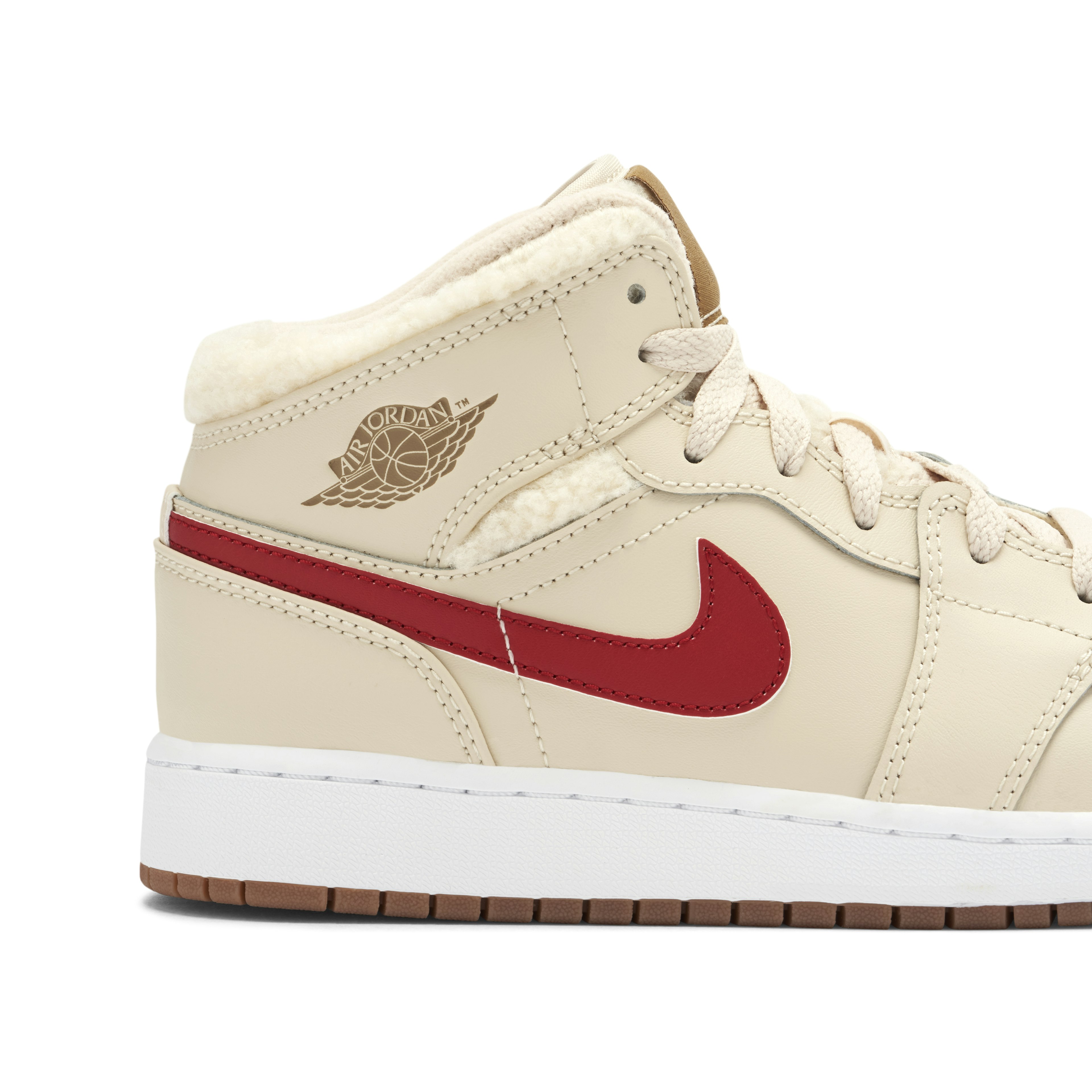 Air Jordan 1 Mid Fleece Pearl White GS
