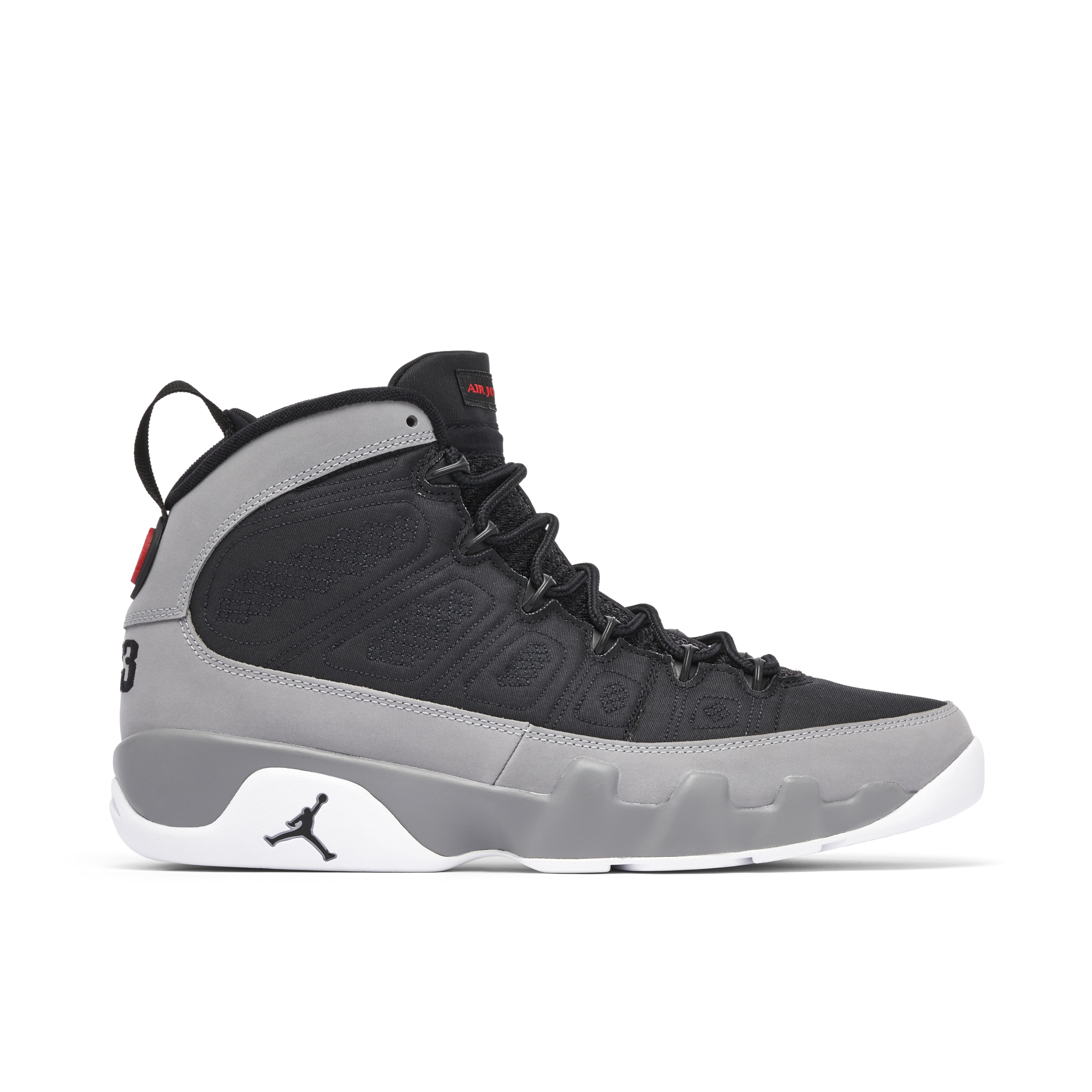 Black and red jordan 9s best sale