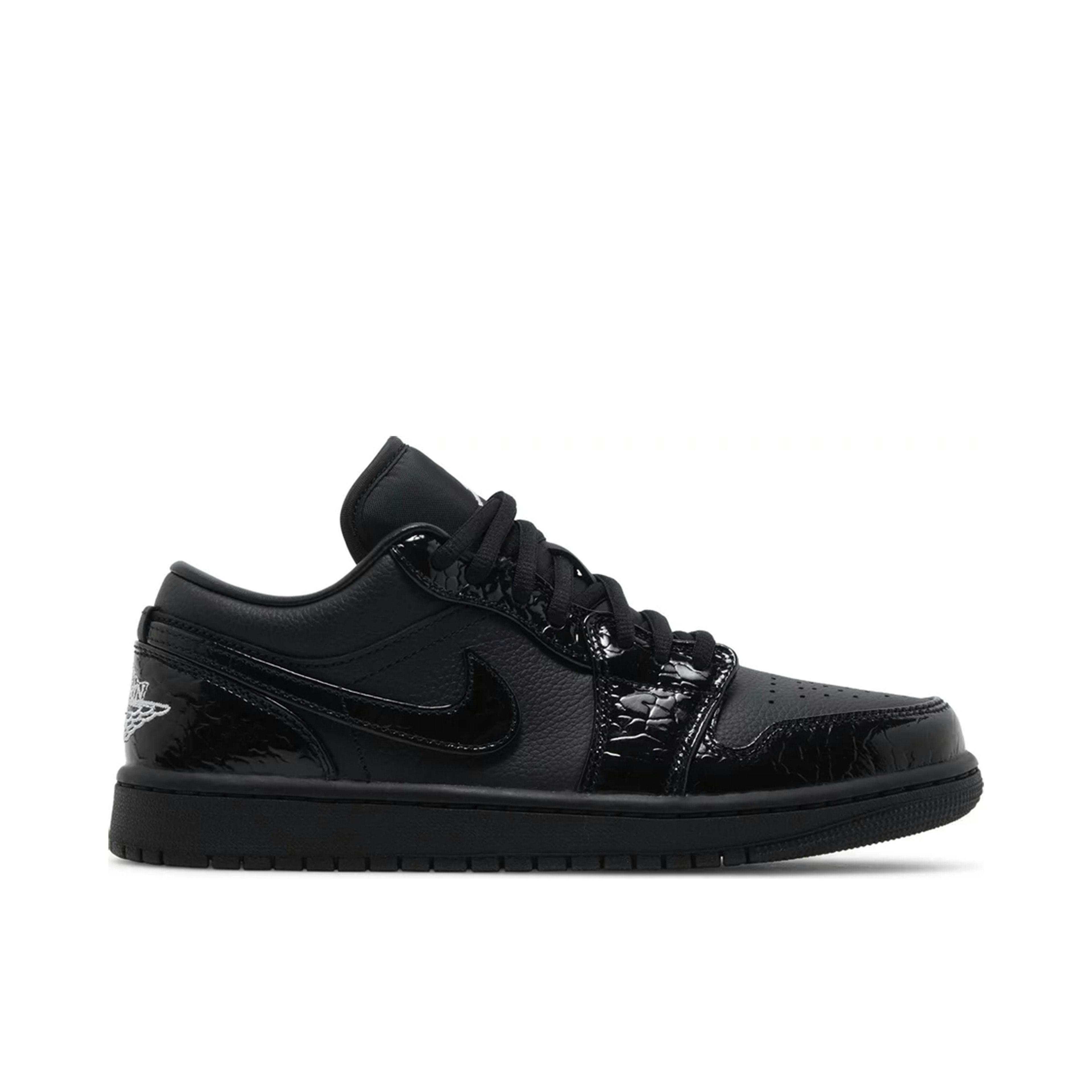 Air Jordan 1 Low SE Patent Elephant Black Womens