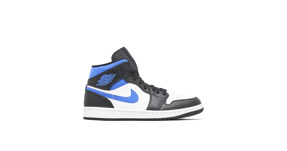 Air Jordan Mid White Black Royal 554724-140 Laced