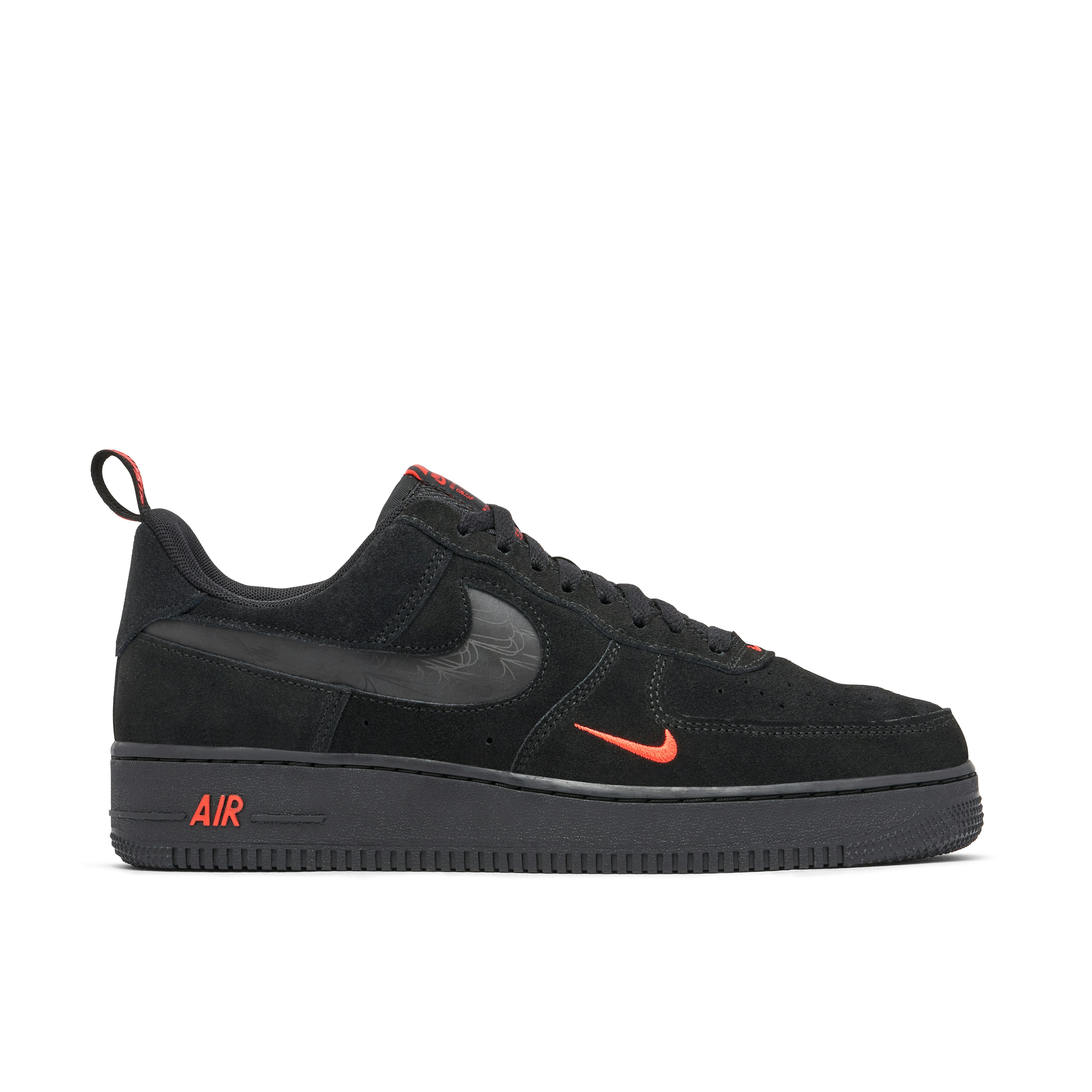 nike and Air Force 1 07 LV8 Reflective Swoosh Black Crimson