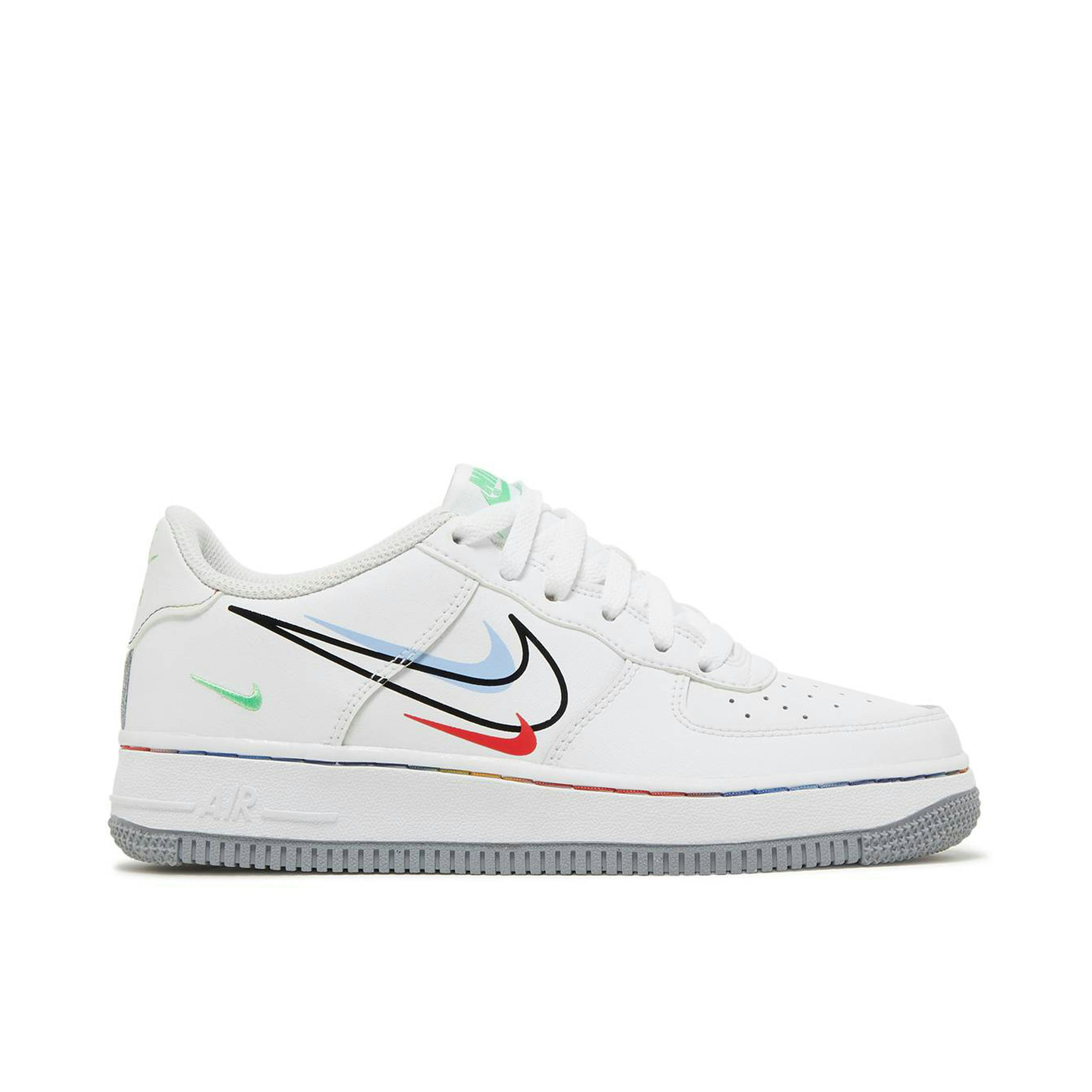 Nike Air Force 1 Low Multi Swoosh White GS