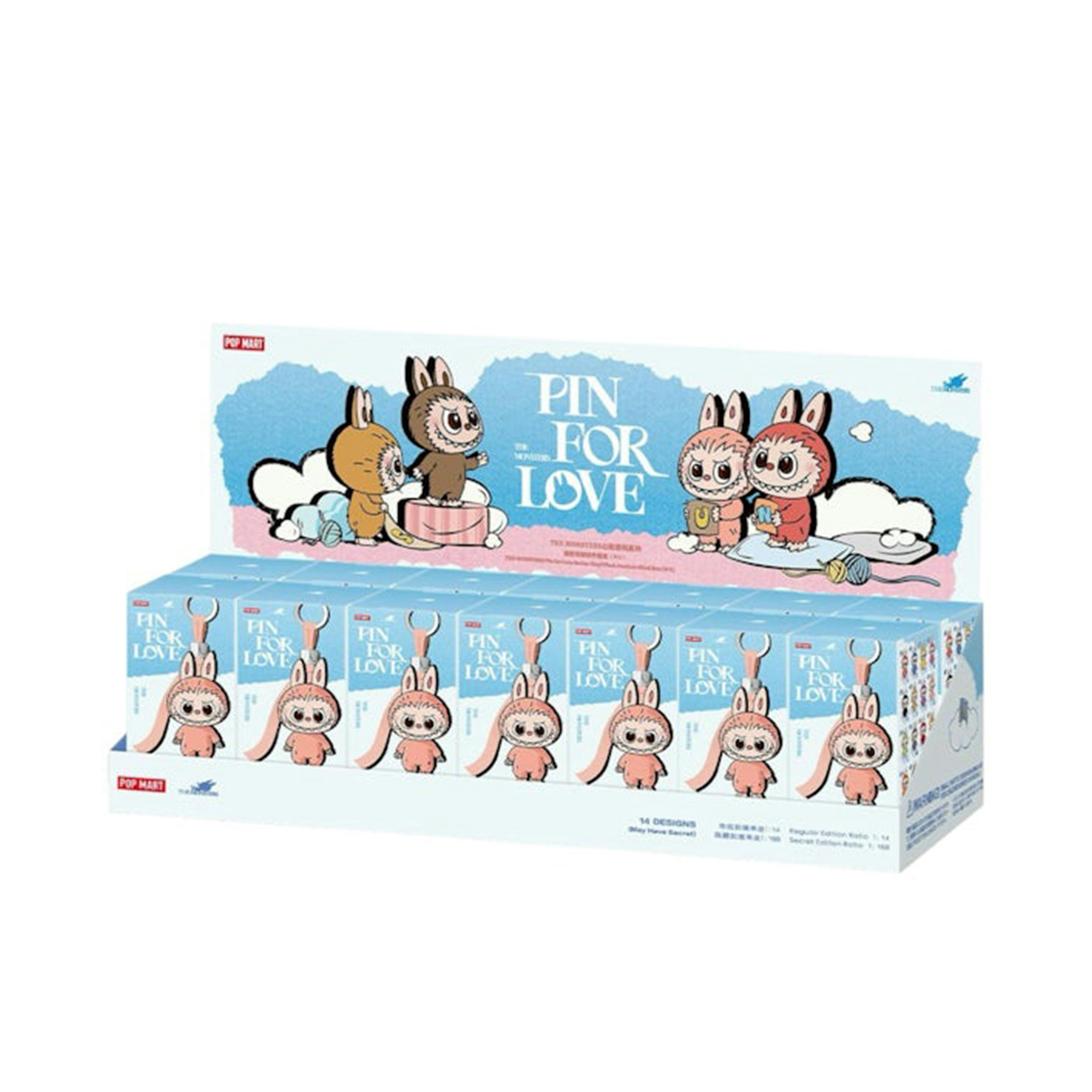 Pop Mart Labubu The Monsters Pin for Love Series Vinyl Plush Pendant (N-Z) Sealed Case (14 Blind Box)