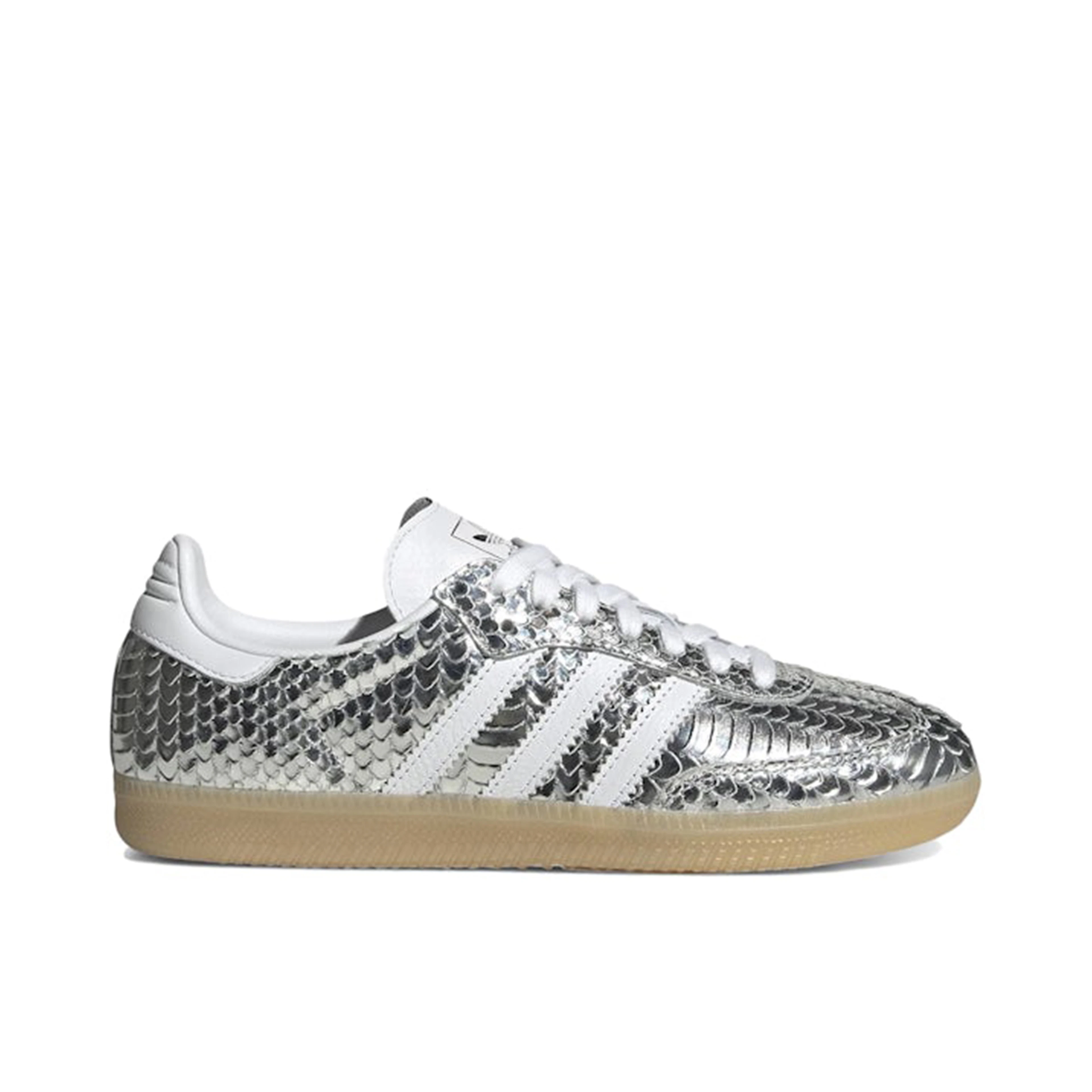 Adidas Samba OG Patent Snakeskin Silver Metallic Womens