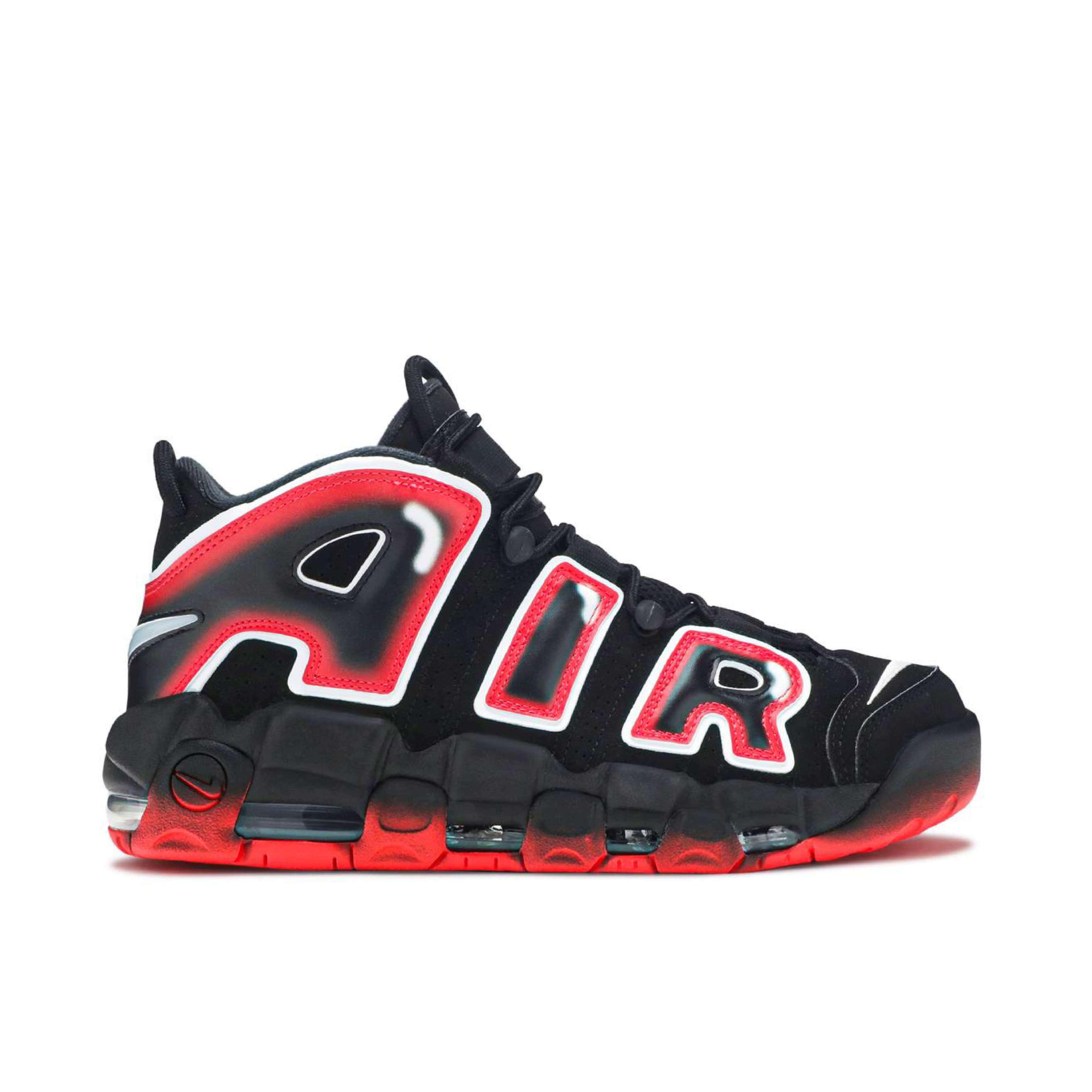 Nike Air More Uptempo Black Laser Crimson CJ6129 001 Laced