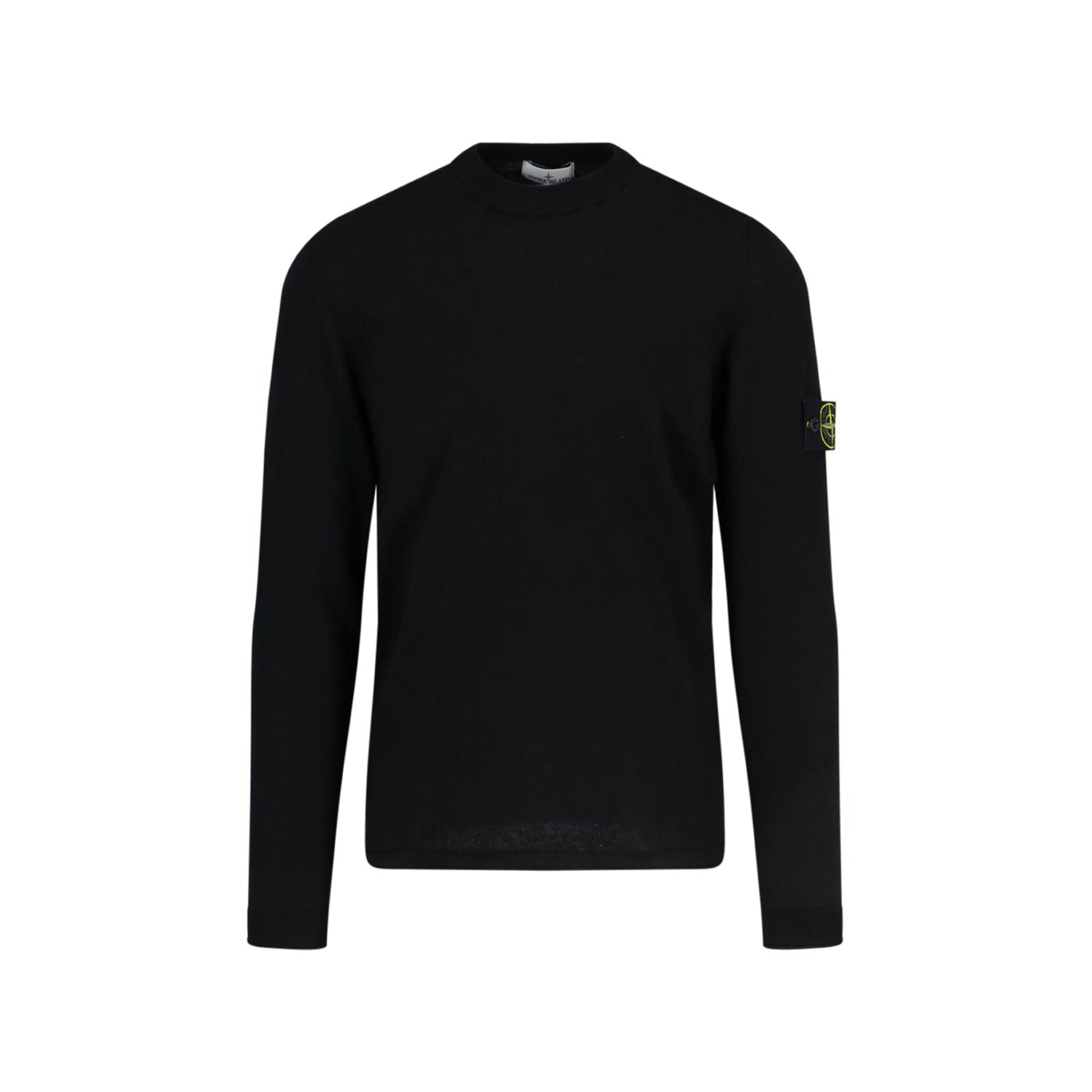 Stone Island Logo Crew Neck Sweater Black