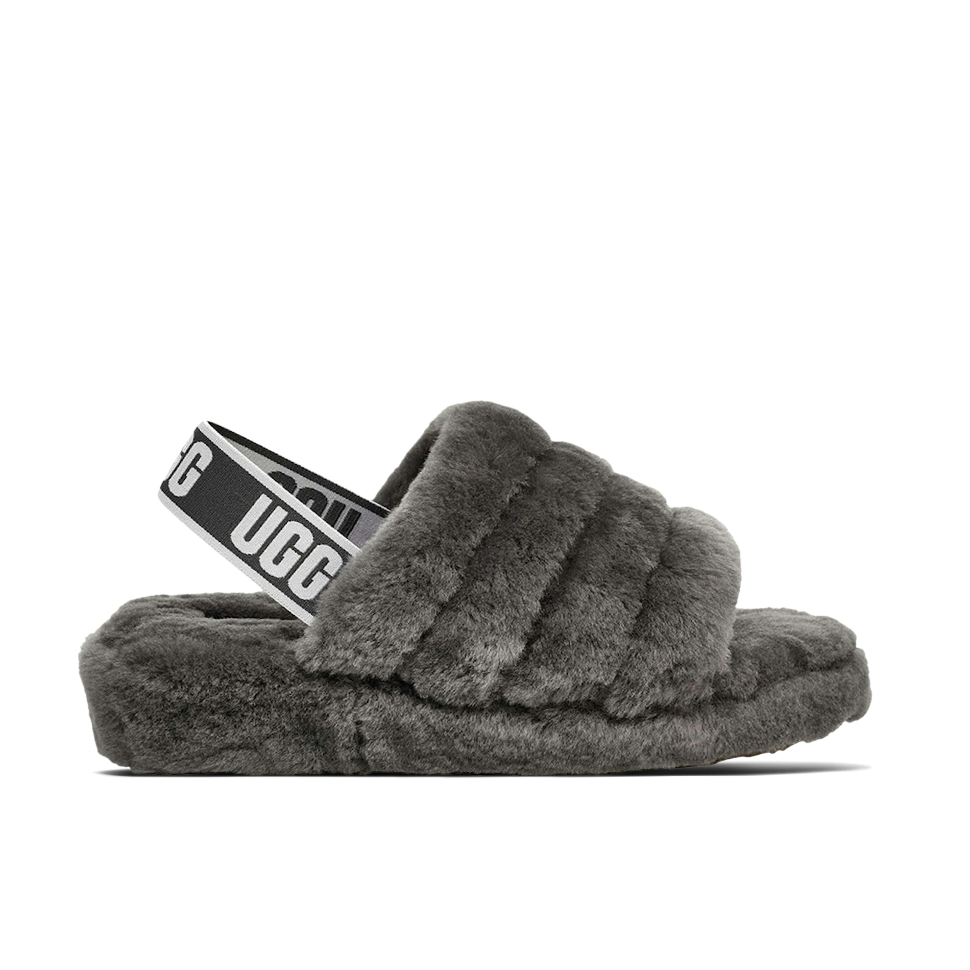 UGG Fluff Yeah Slide Charcoal Womens | 1095119-CHRC | Laced