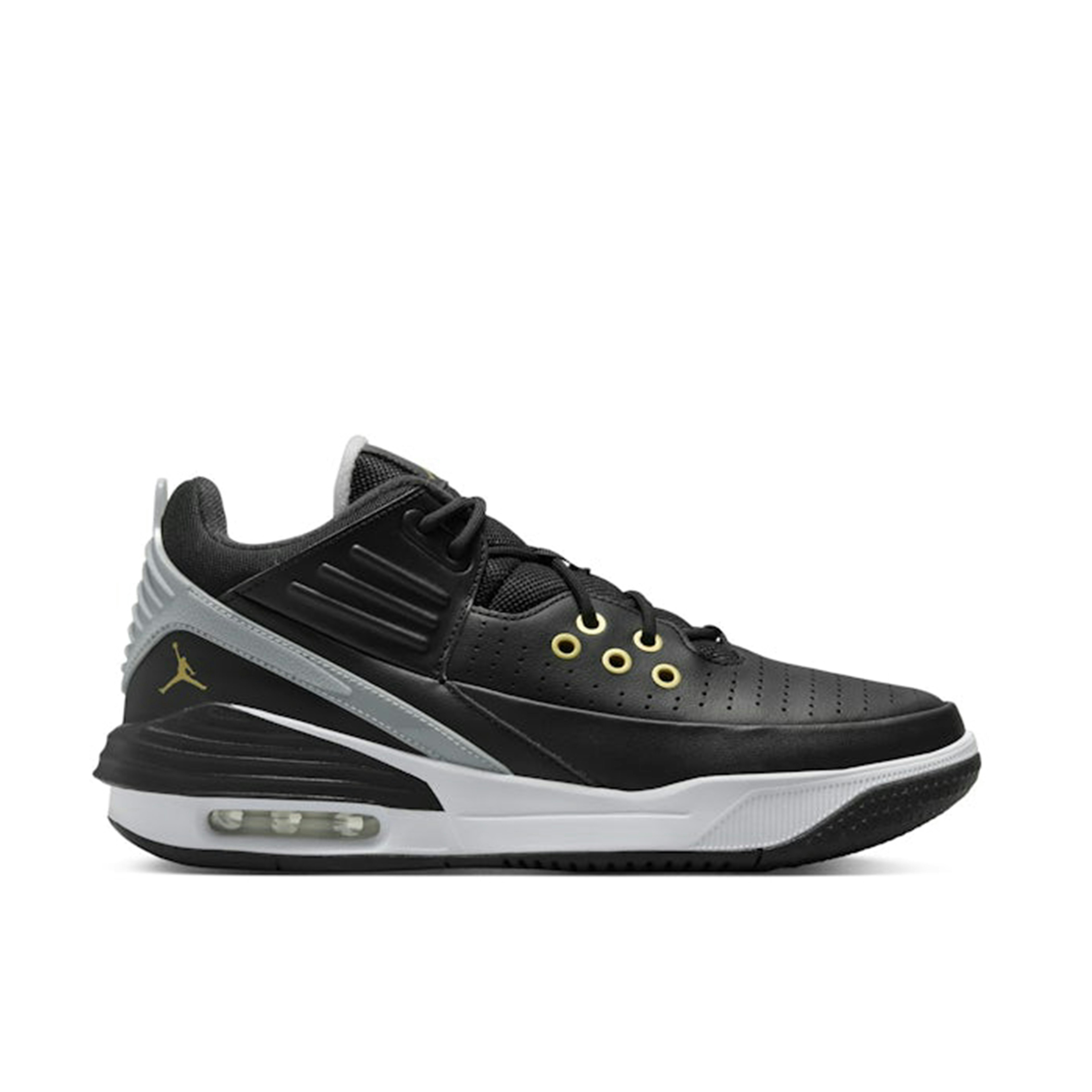 Air Jordan Max Aura 5 Black White Wolf Grey Metallic Gold