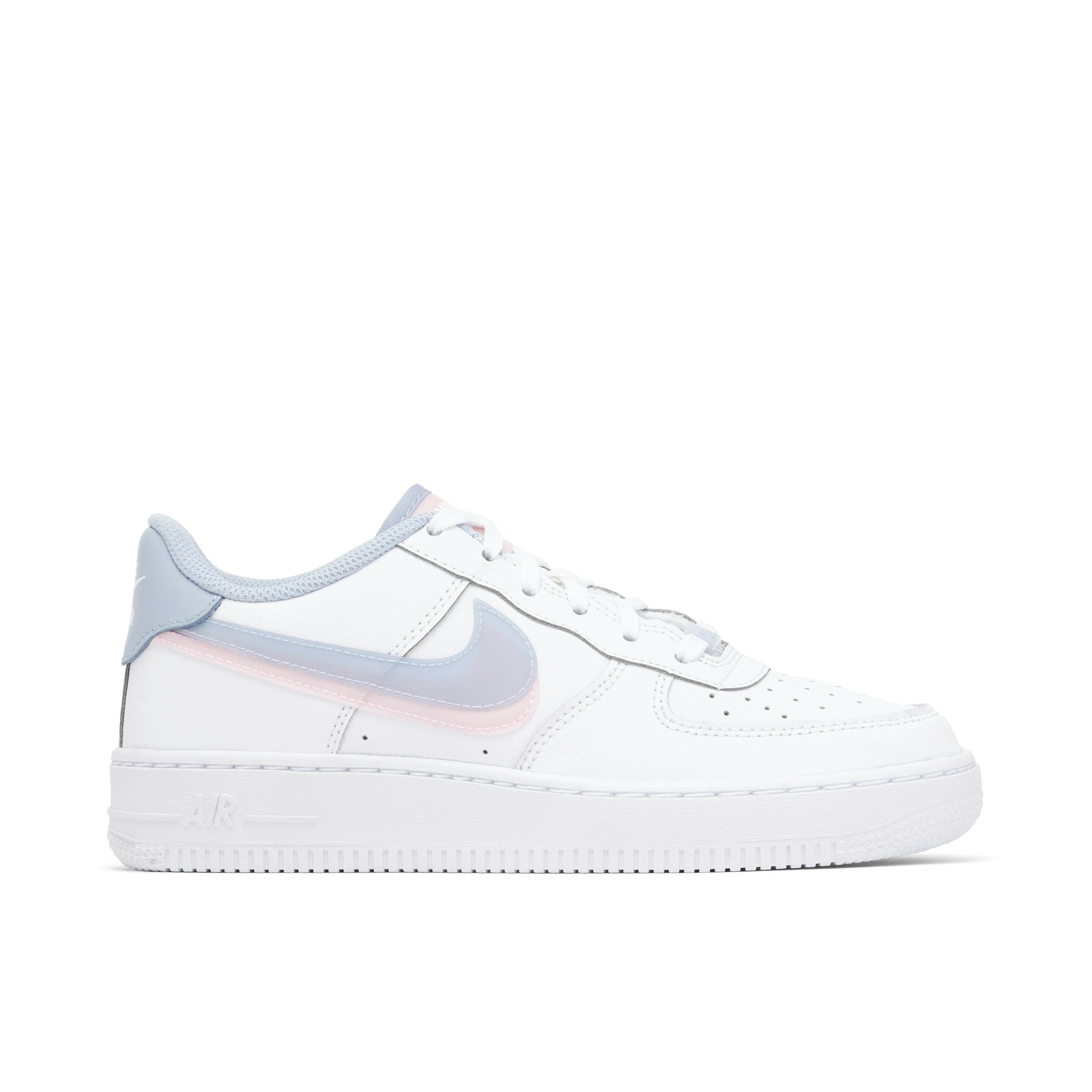 nike and Air Force 1 Low 07 LV8 Double Swoosh White Armory Blue GS