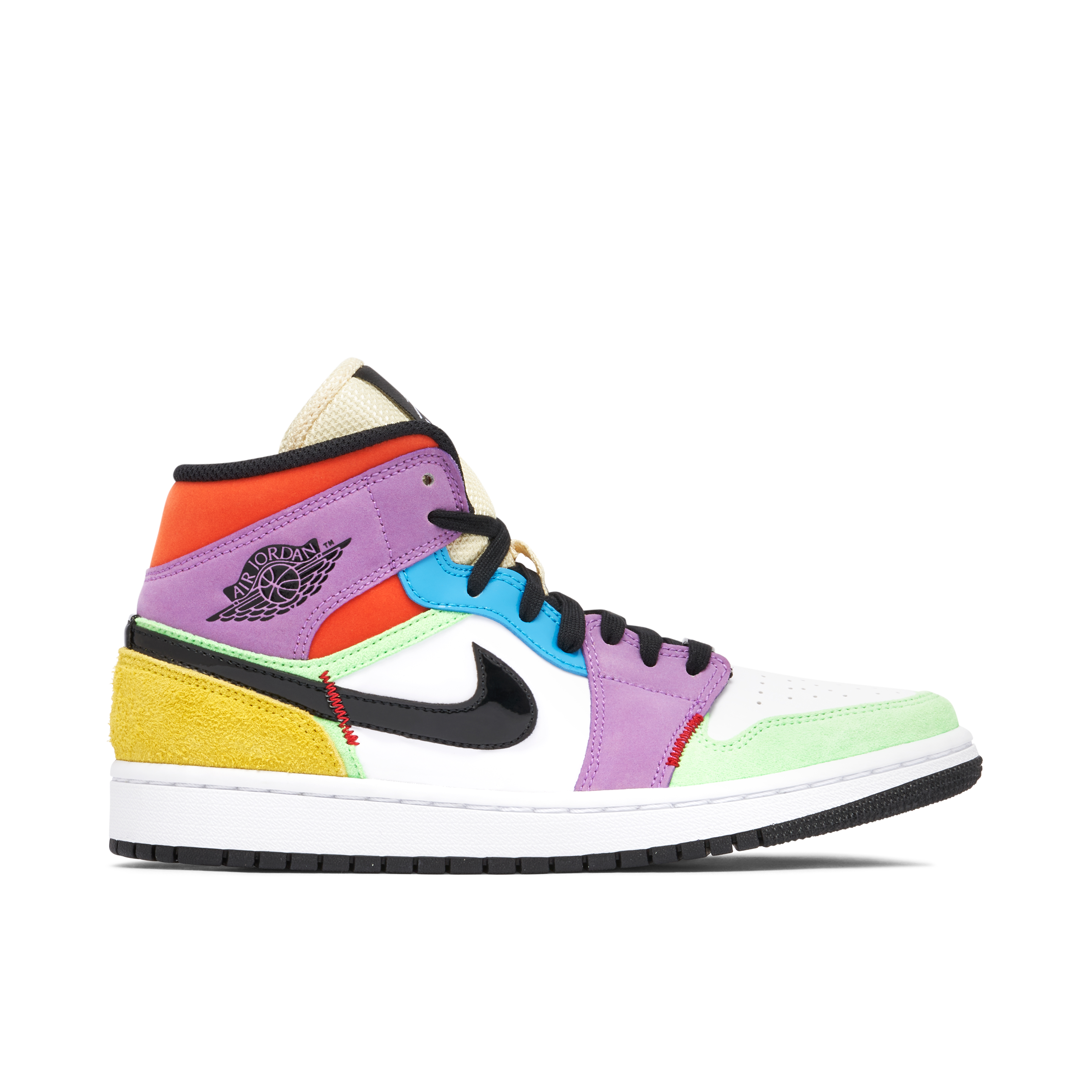 Air Jordan 1 Mid SE Multi Color Womens CW1140 100 Laced