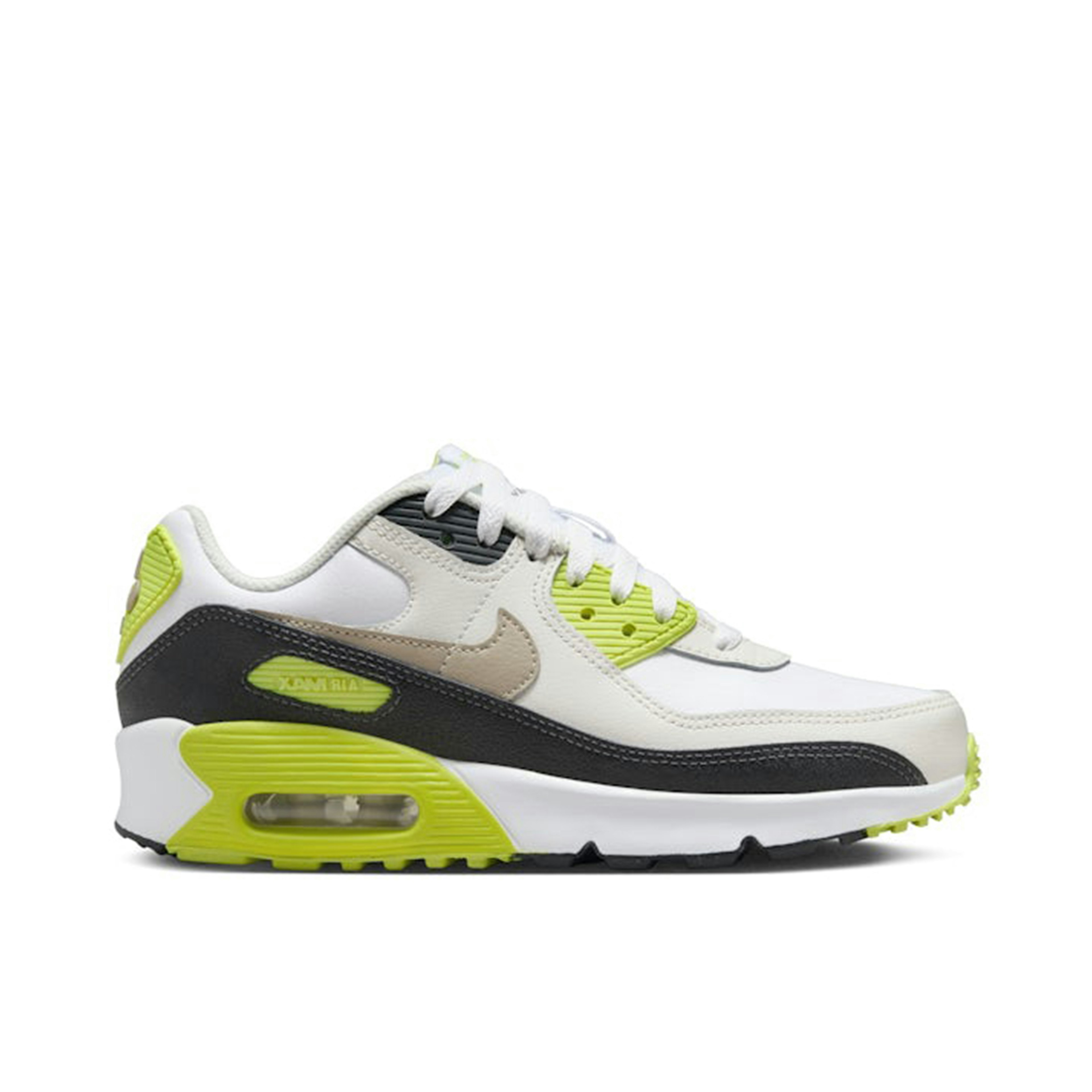 Nike Air Max 90 White Cyber Dark Smoke Grey Khaki GS