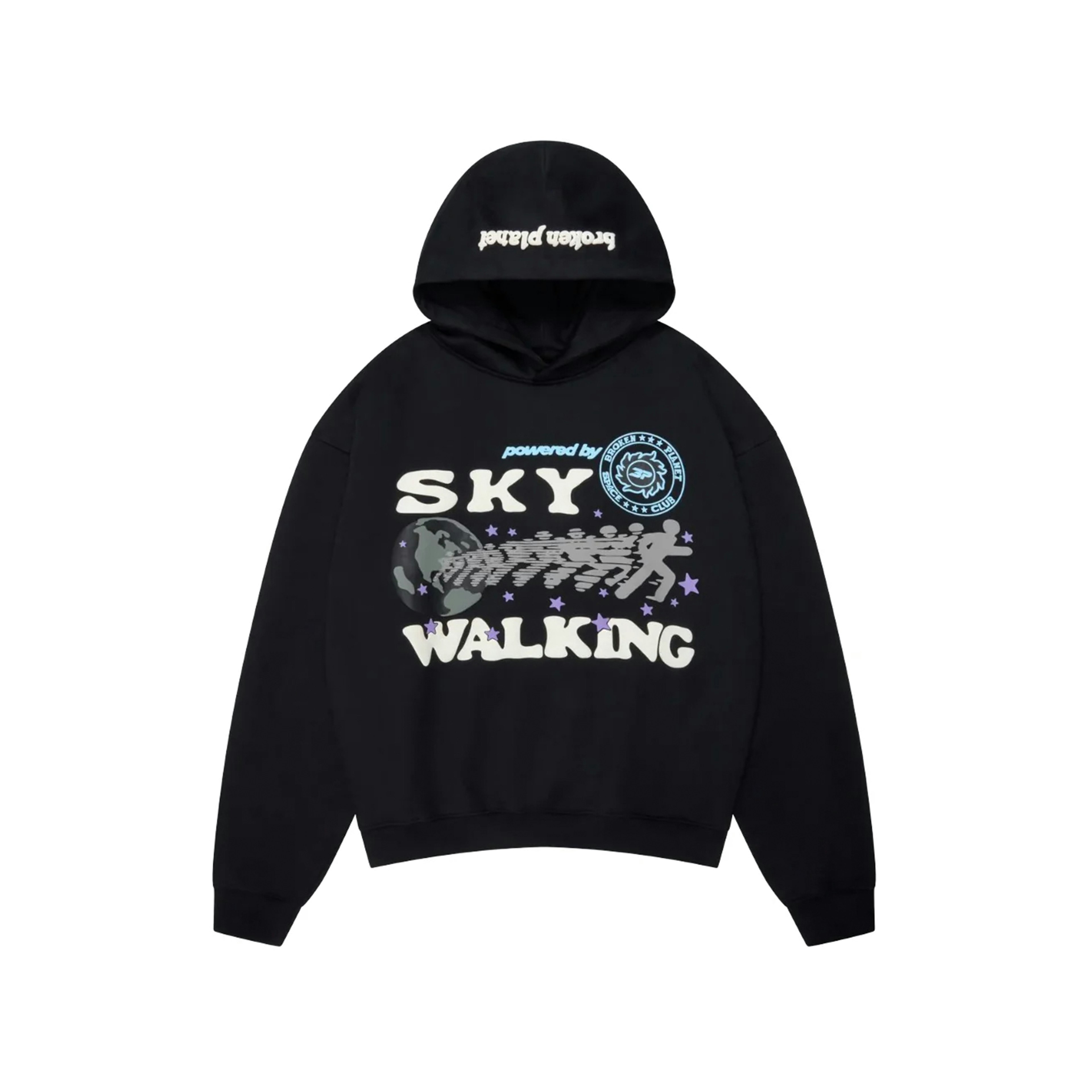 Broken Planet Sky Walking Midnight Black Hoodie