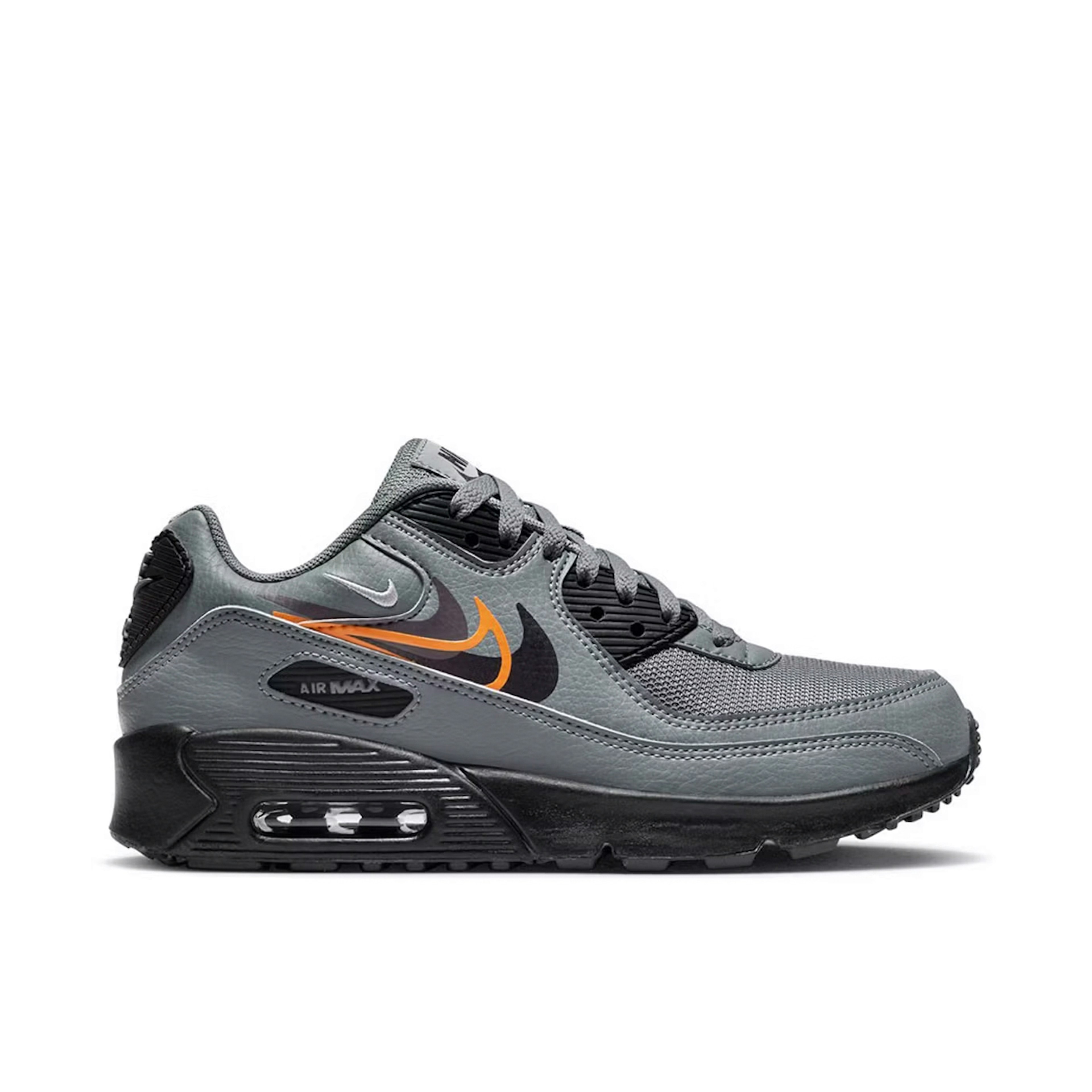 Nike Air Max 90 Next Nature Multi Swoosh Smoke Grey Mandarin GS