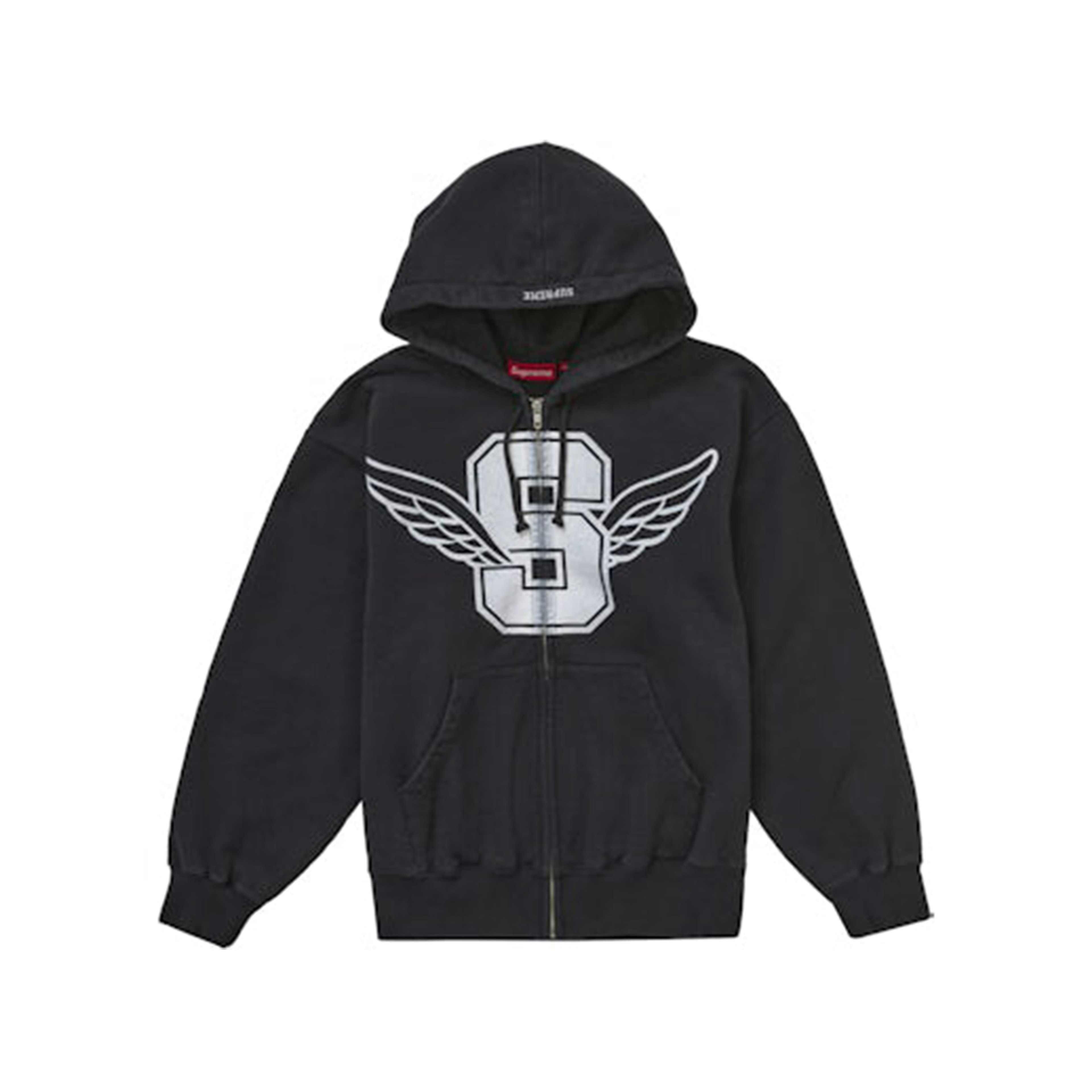 Supreme Wings Zip Up Hooded Sweatshirt Black