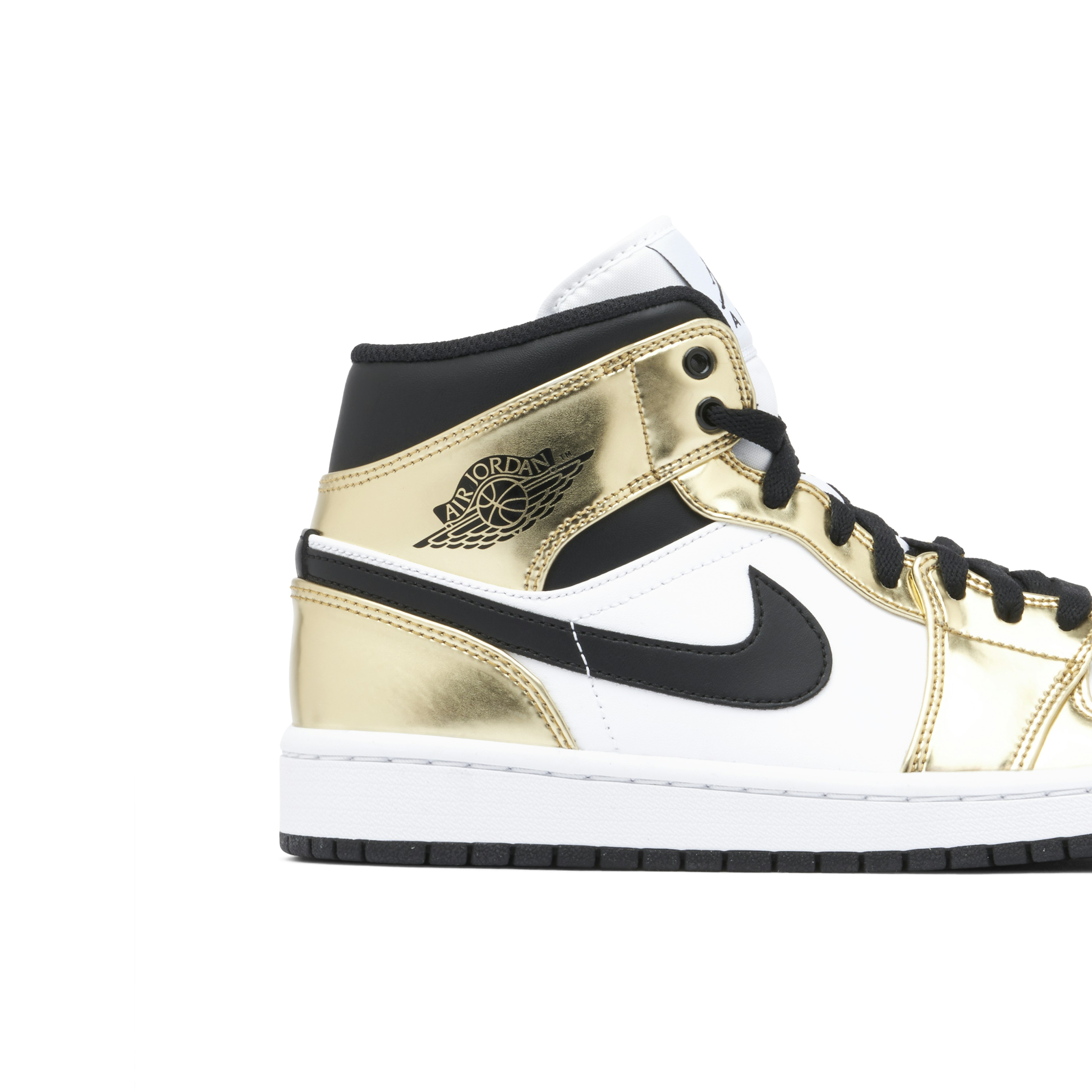 Air Jordan 1 Mid Metallic Gold Black White