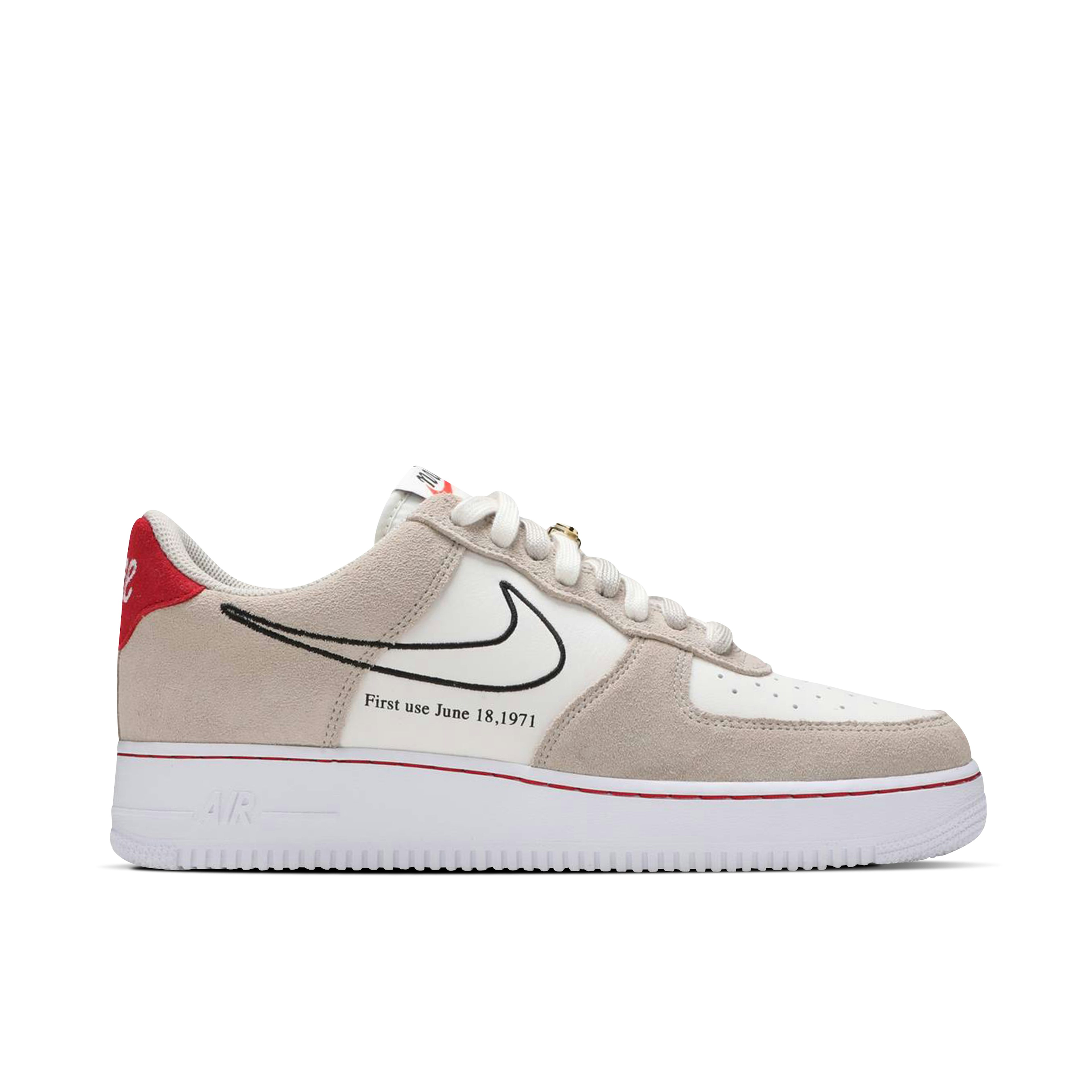 Nike Air Force 1 07 First Use Light Sail Red