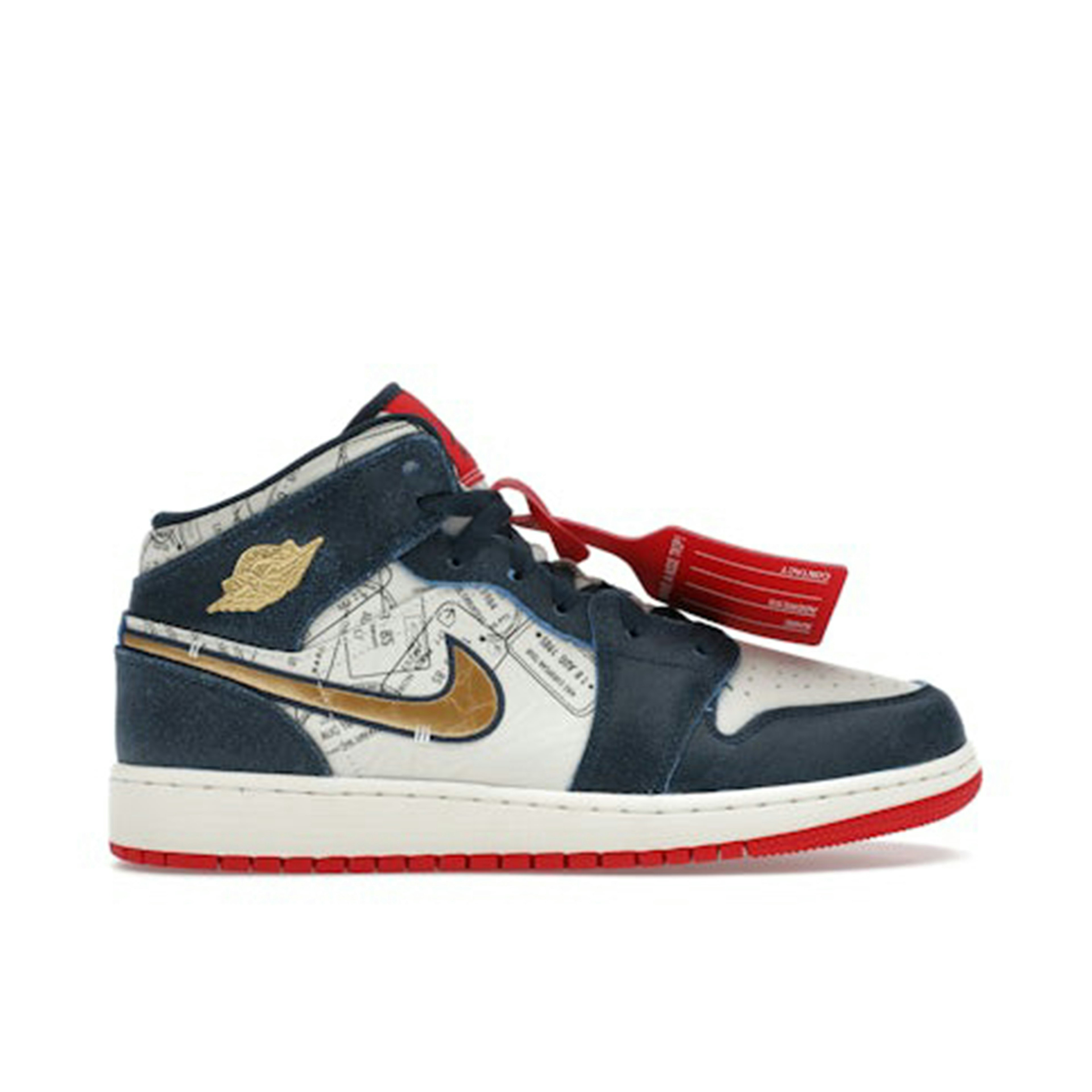 Air Jordan 1 Mid SE Take Flight Gold Swoosh GS