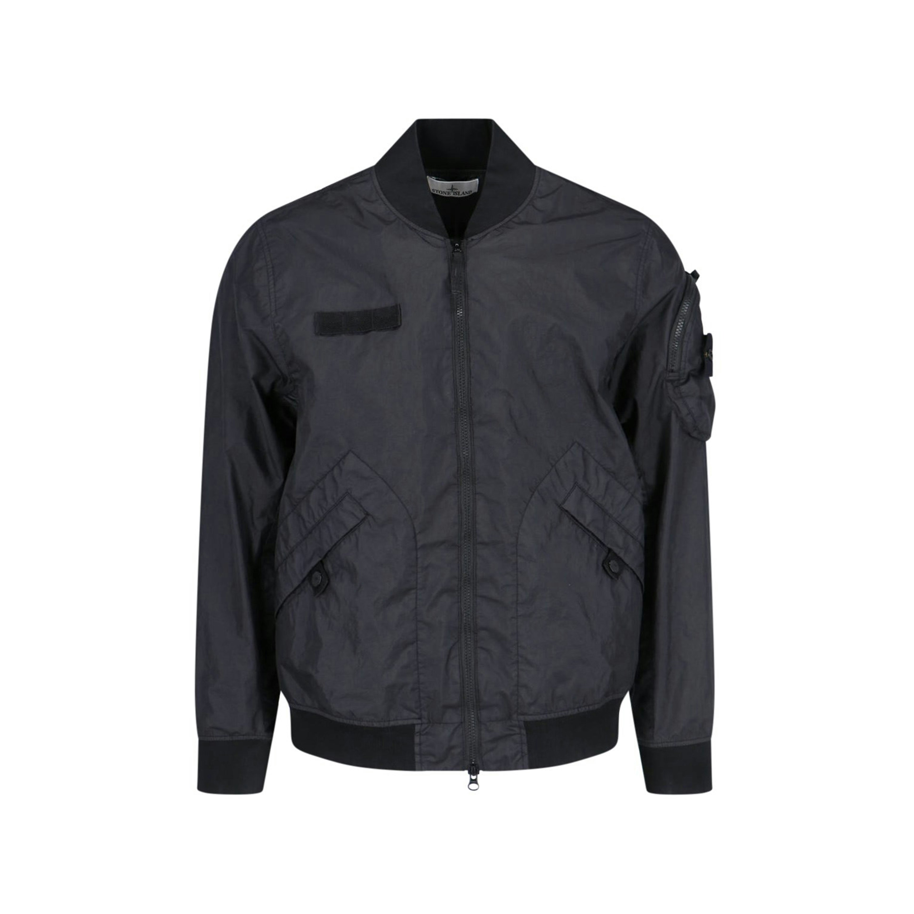 Stone Island Logo Zip Jacket Black