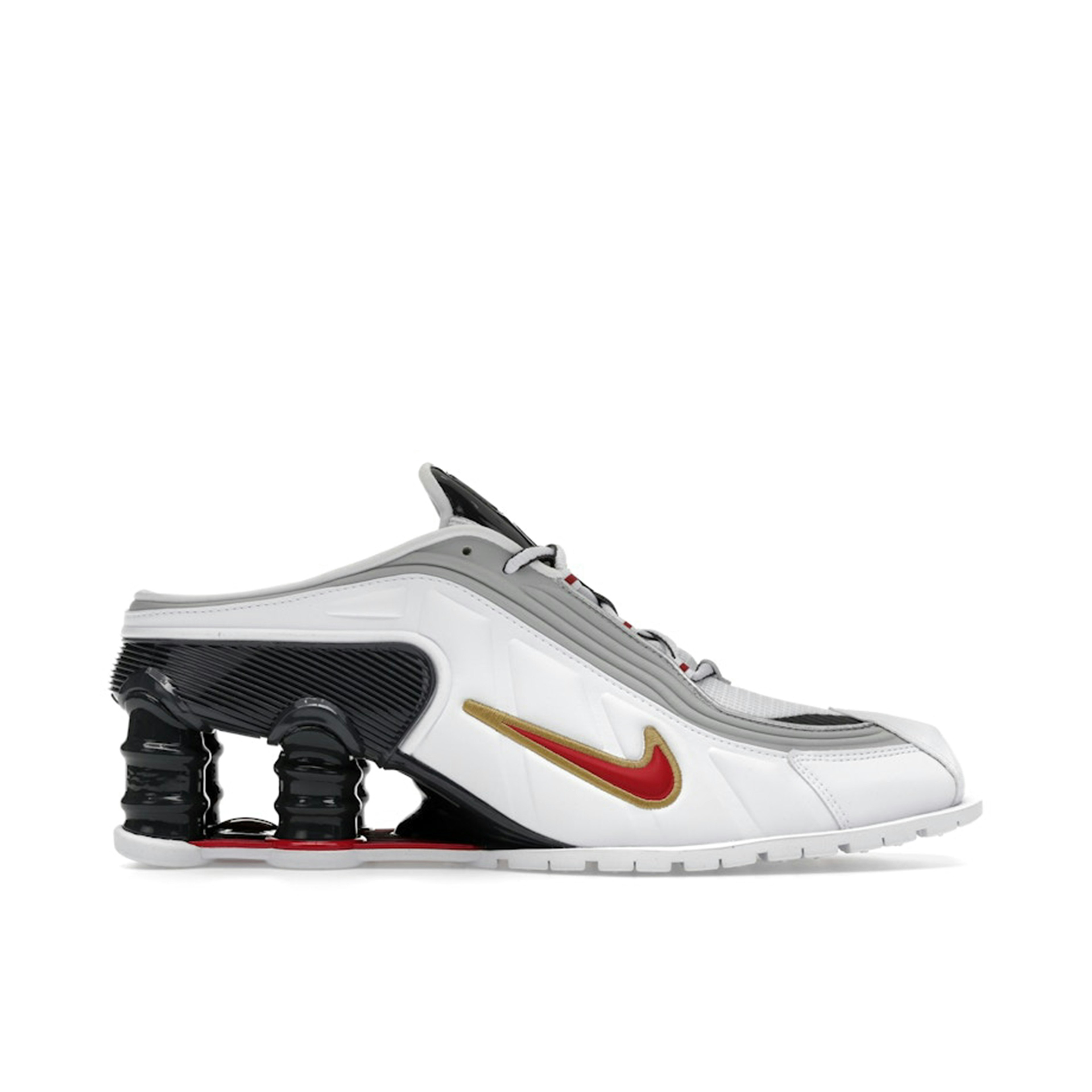 Nike Shox MR4 Mule Martine Rose Metallic Platinum Varsity Red Womens