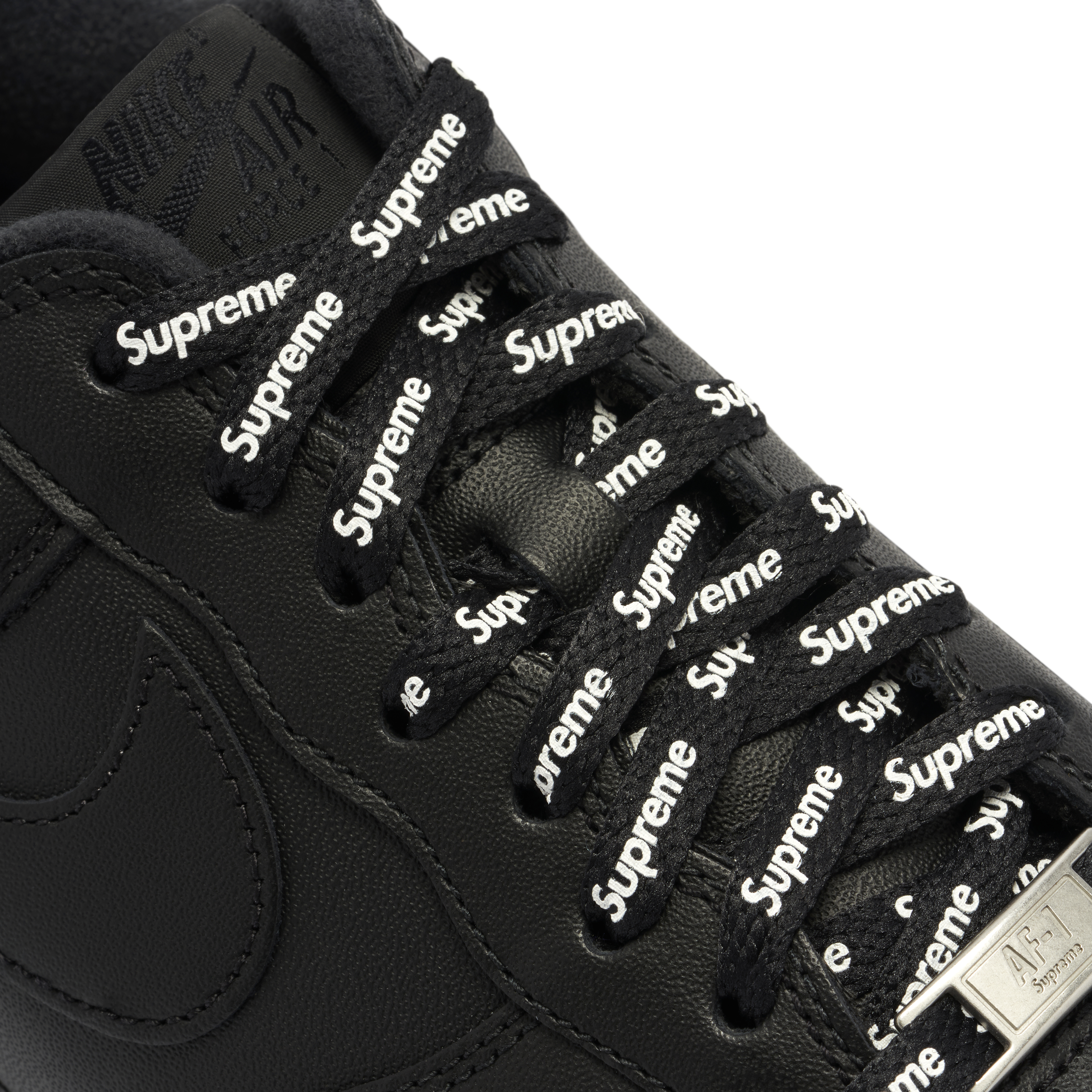 Nike Air Force 1 Low Supreme Black CU9225 001 Laced