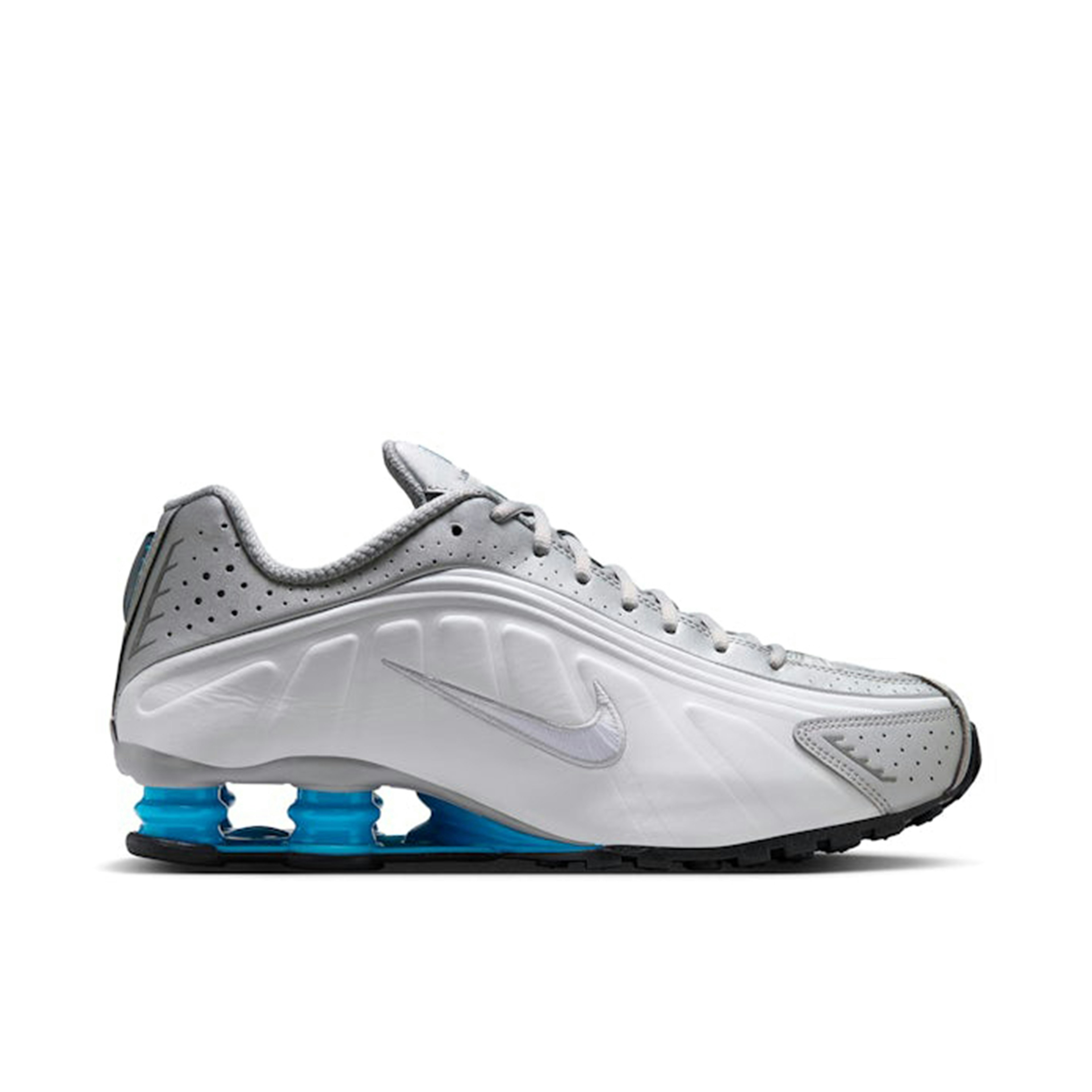Nike Shox R4 Metallic Silver White Blue Lagoon