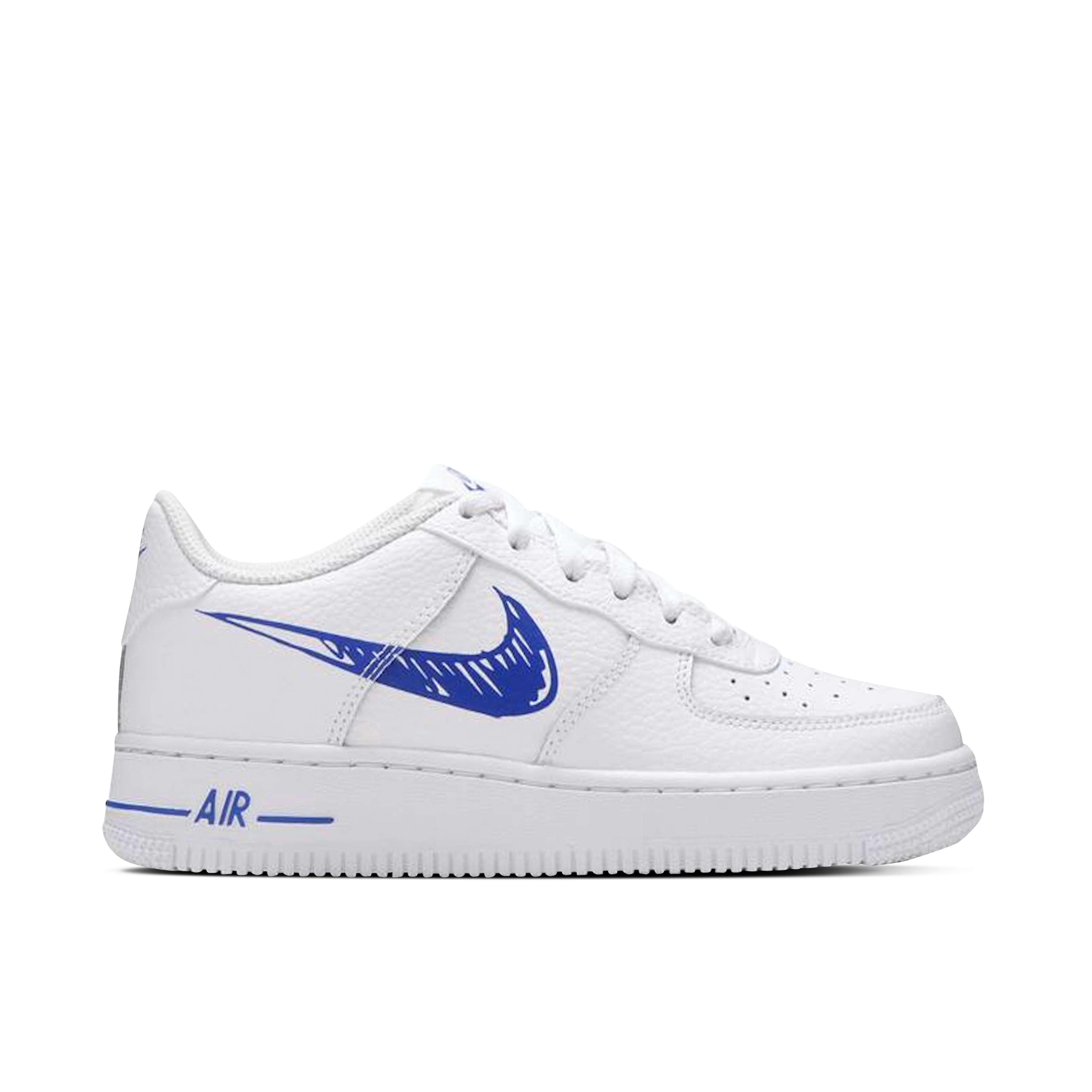 Nike Air Force 1 Ultra Flyknit Low Gym Red Deep Royal Blue-White USA Low Sketch Blue Swoosh GS