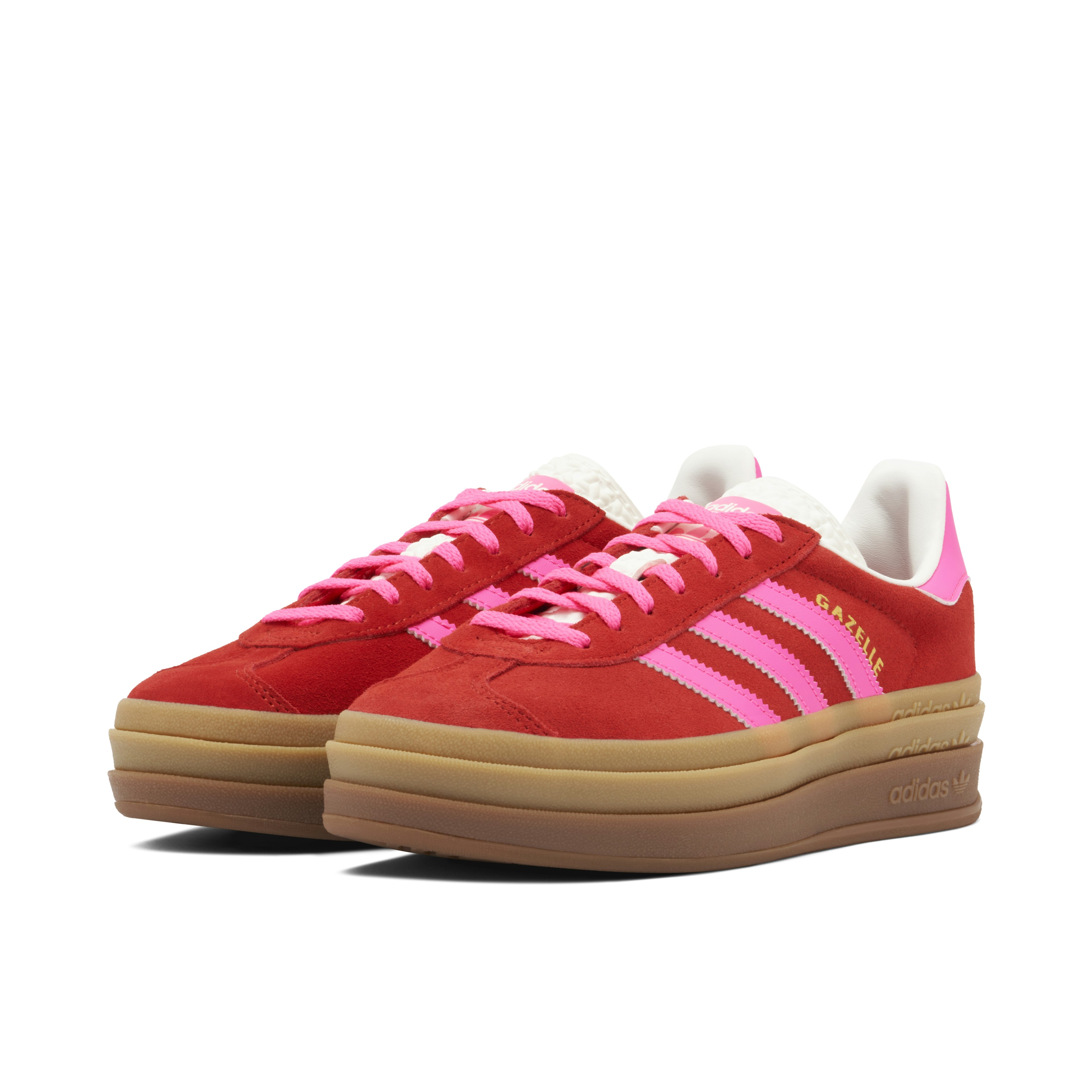 Adidas Gazelle Bold Collegiate Red Lucid Pink Womens