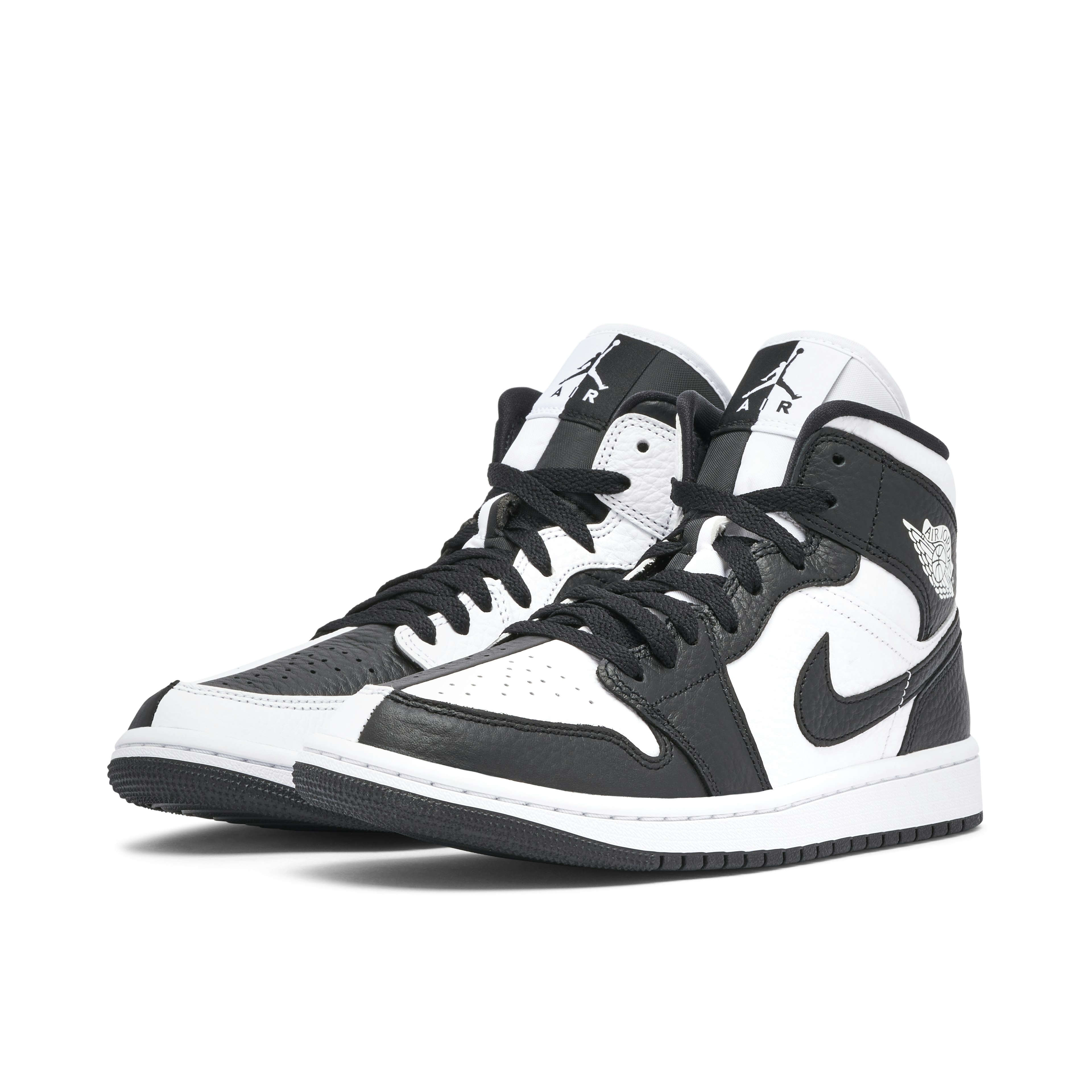 Air Jordan 1 Mid Split Black White Womens Two Tone