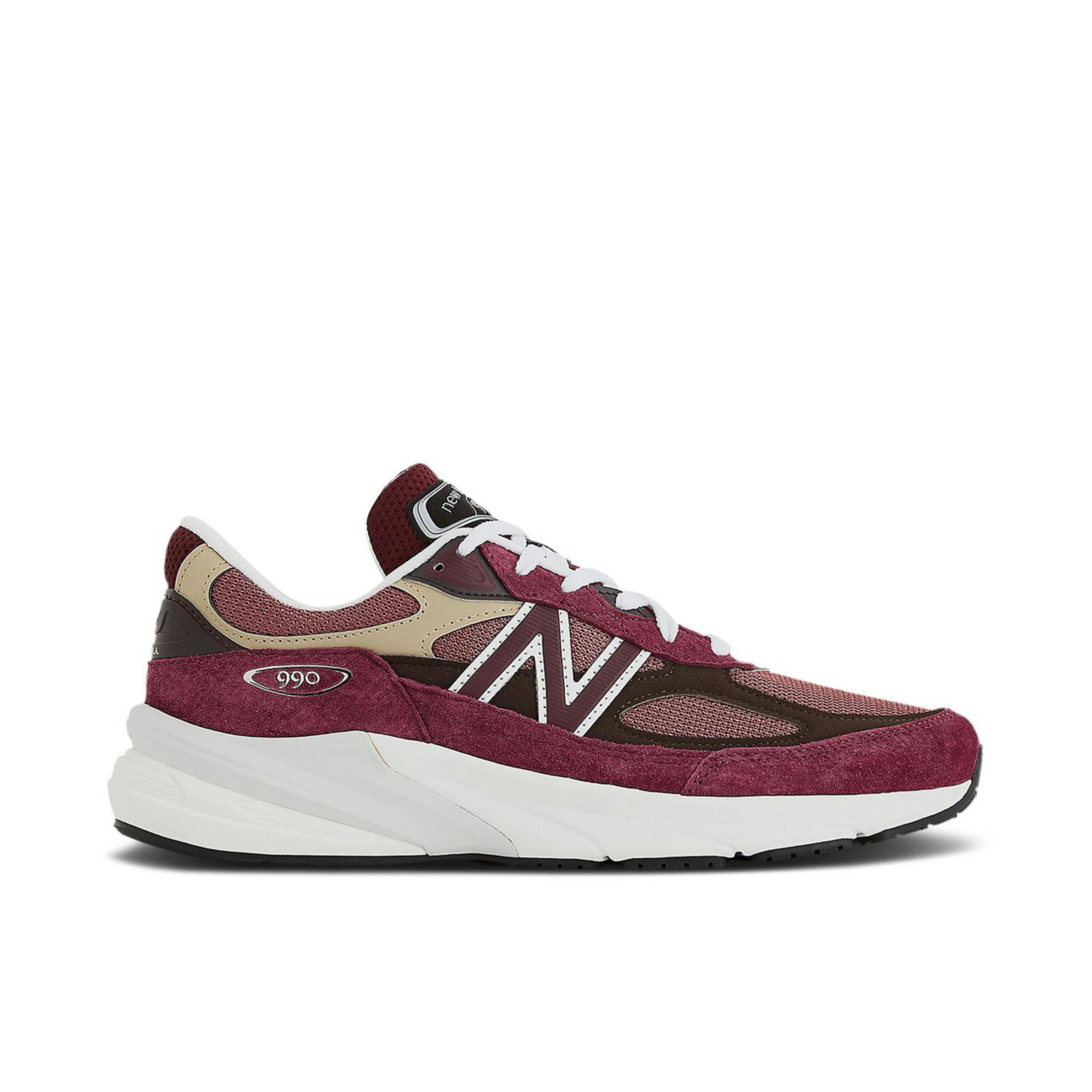 New Balance 990v6 MiUSA Teddy Santis Burgundy Tan