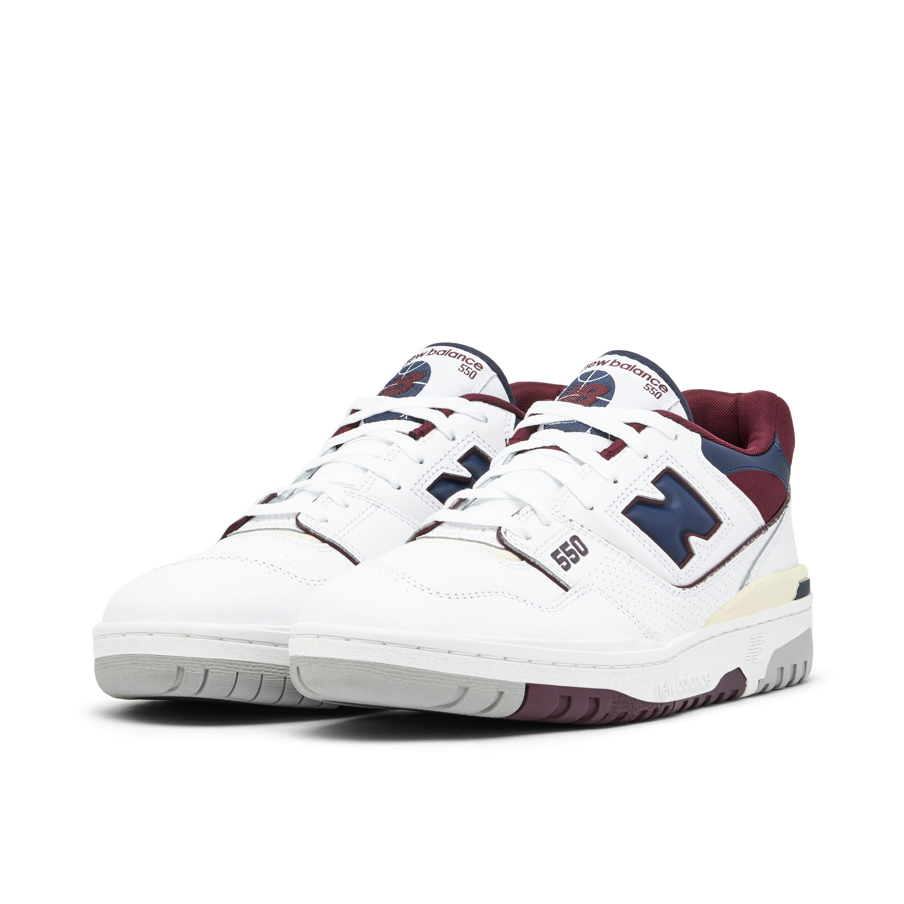 New Balance 550 White Beige Burgundy Navy