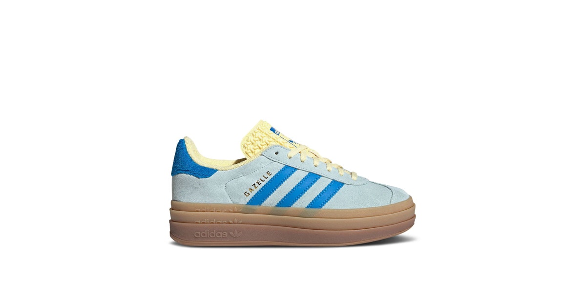 adidas Gazelle Bold Almost Blue Yellow Womens IE0430 Laced