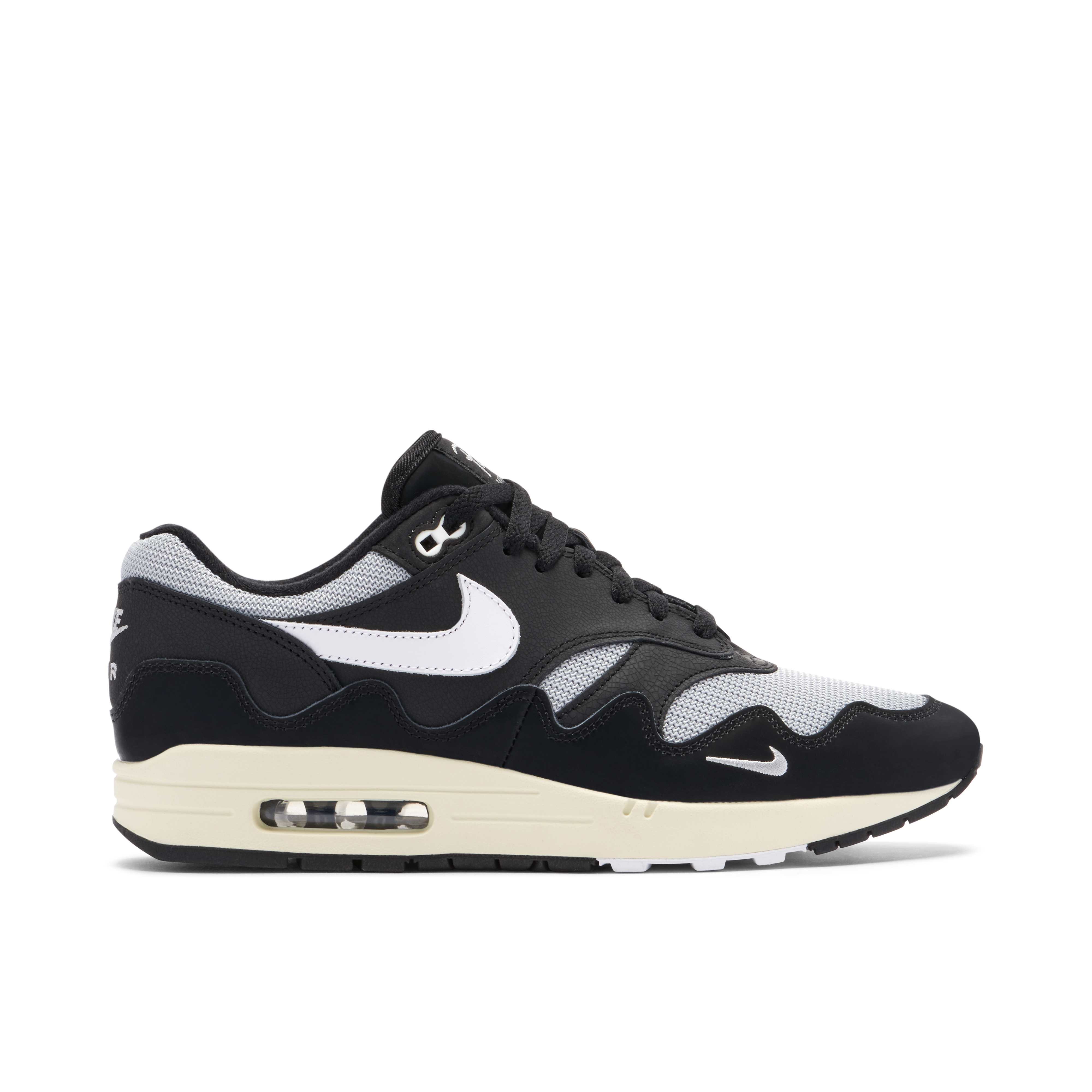 Patta x Nike Air Max 1 Black White With Bracelet DQ0299 001 S Laced