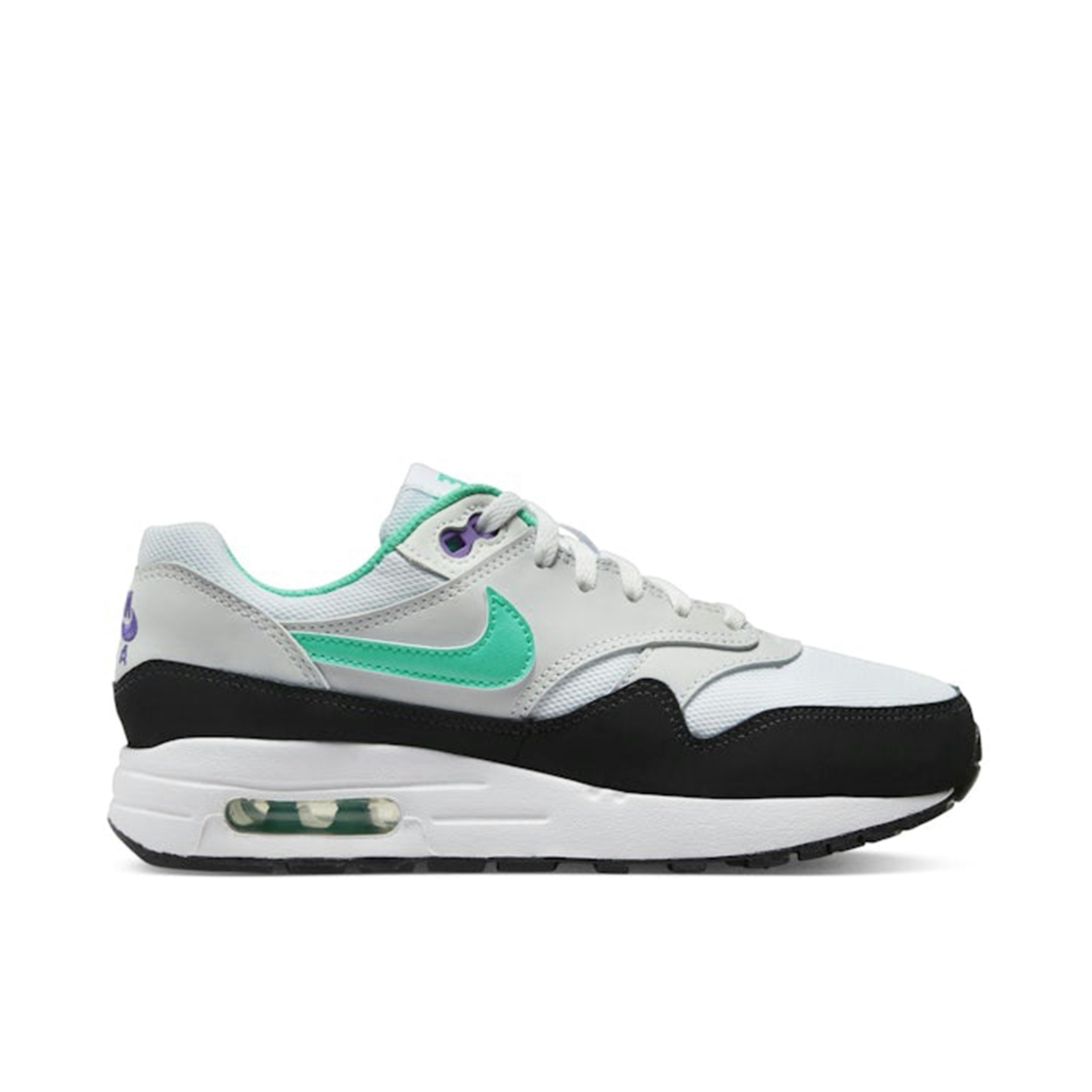 Nike Air Max 1 White Pure Platinum Court Purple Hyper Jade GS