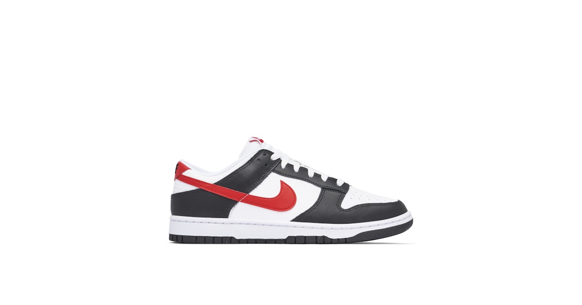 Nike Dunk Low White Black Red FB3354-001 Laced - Main Image