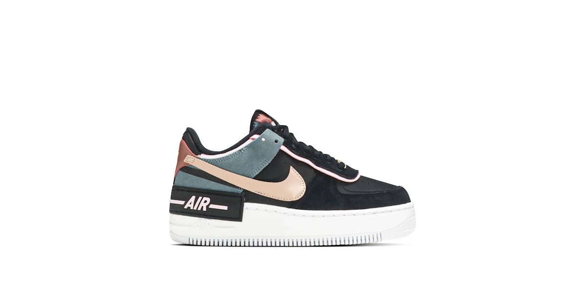 Nike Air Force 1 Low Shadow Black Light Arctic Pink Claystone Red Womens | CU5315-001 | Laced