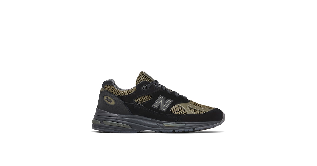 New Balance 991V2 x Stone Island Black Olive U991SD2 Laced
