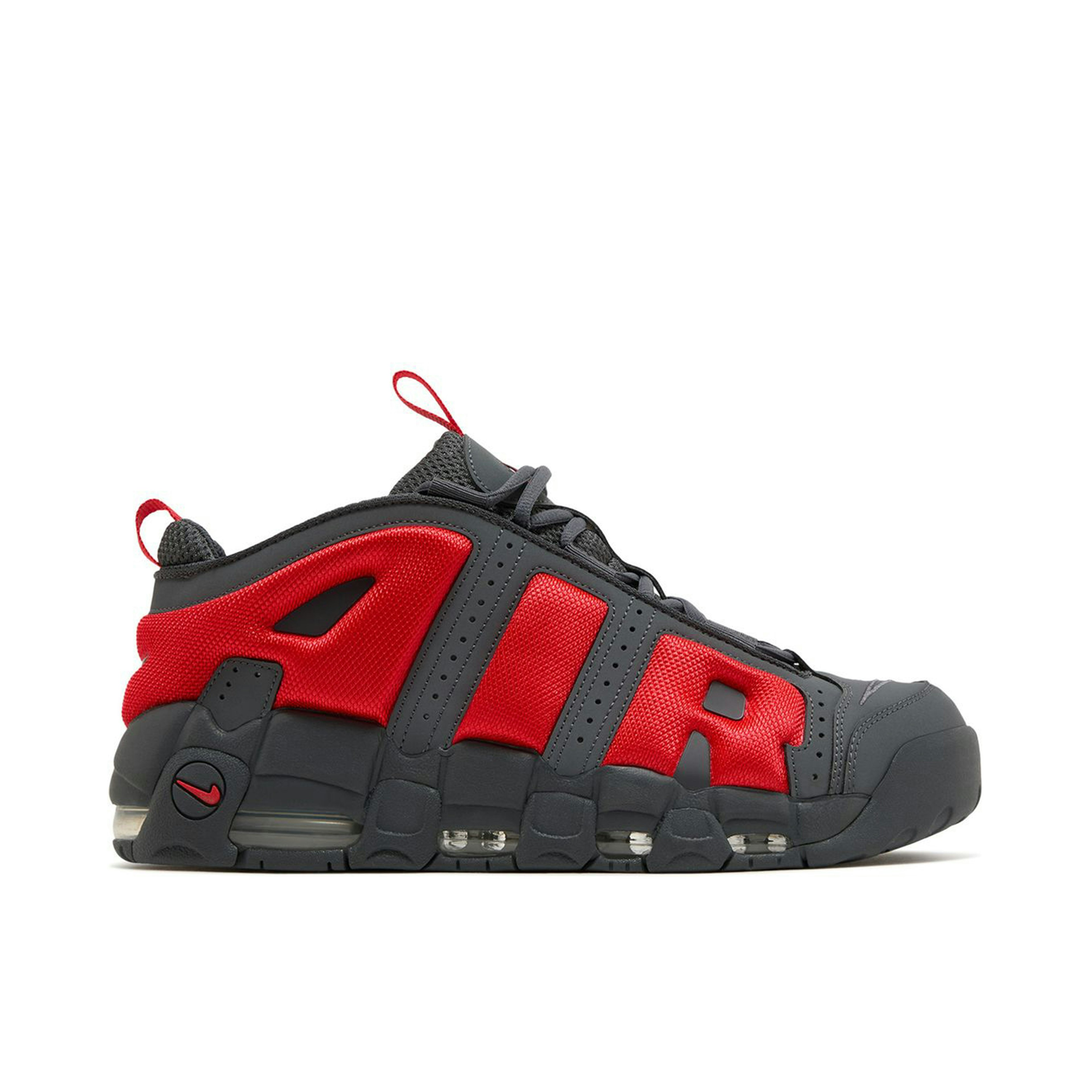 Nike Air More Uptempo Low Dark Grey Light Crimson