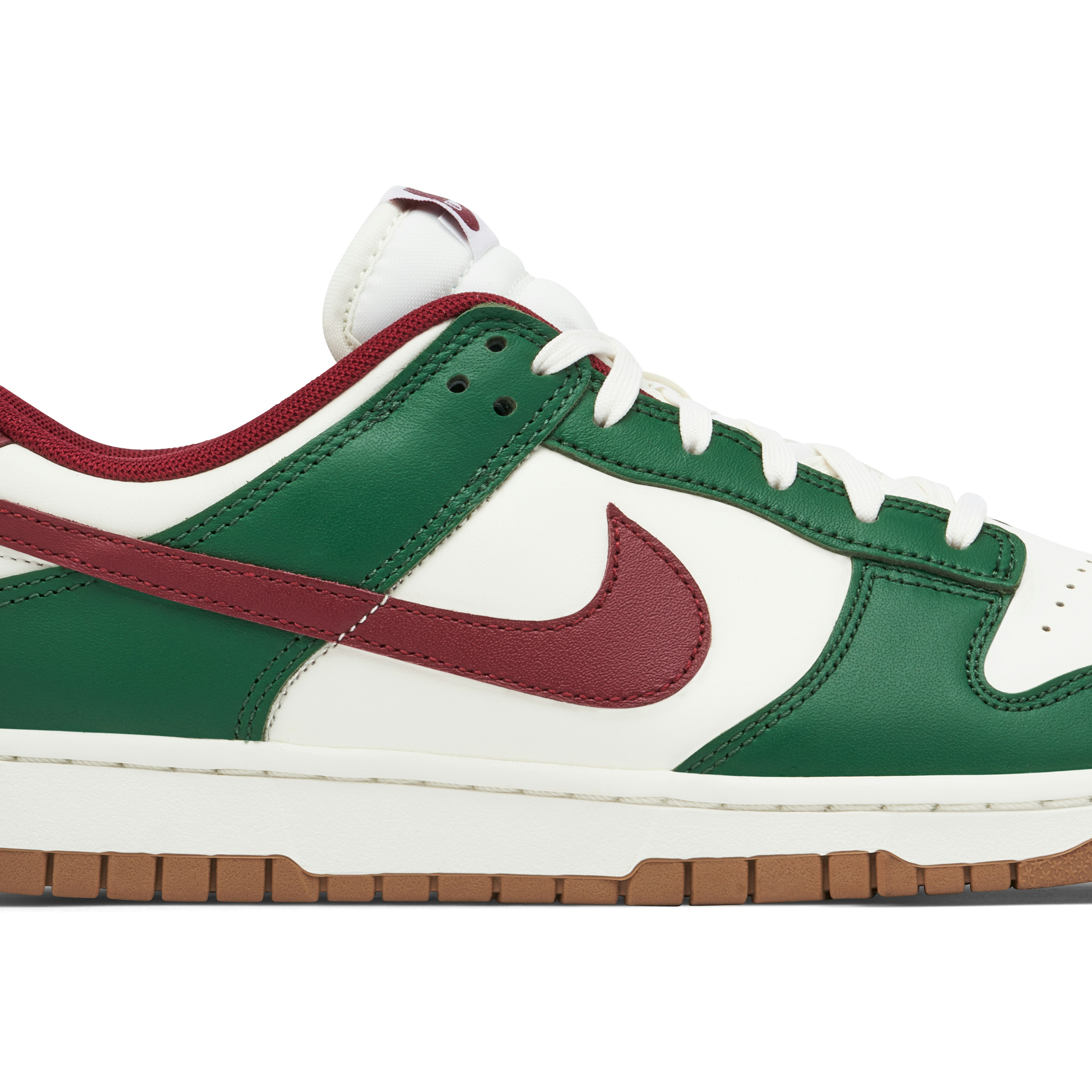 Nike Dunk Low White Green Team Red