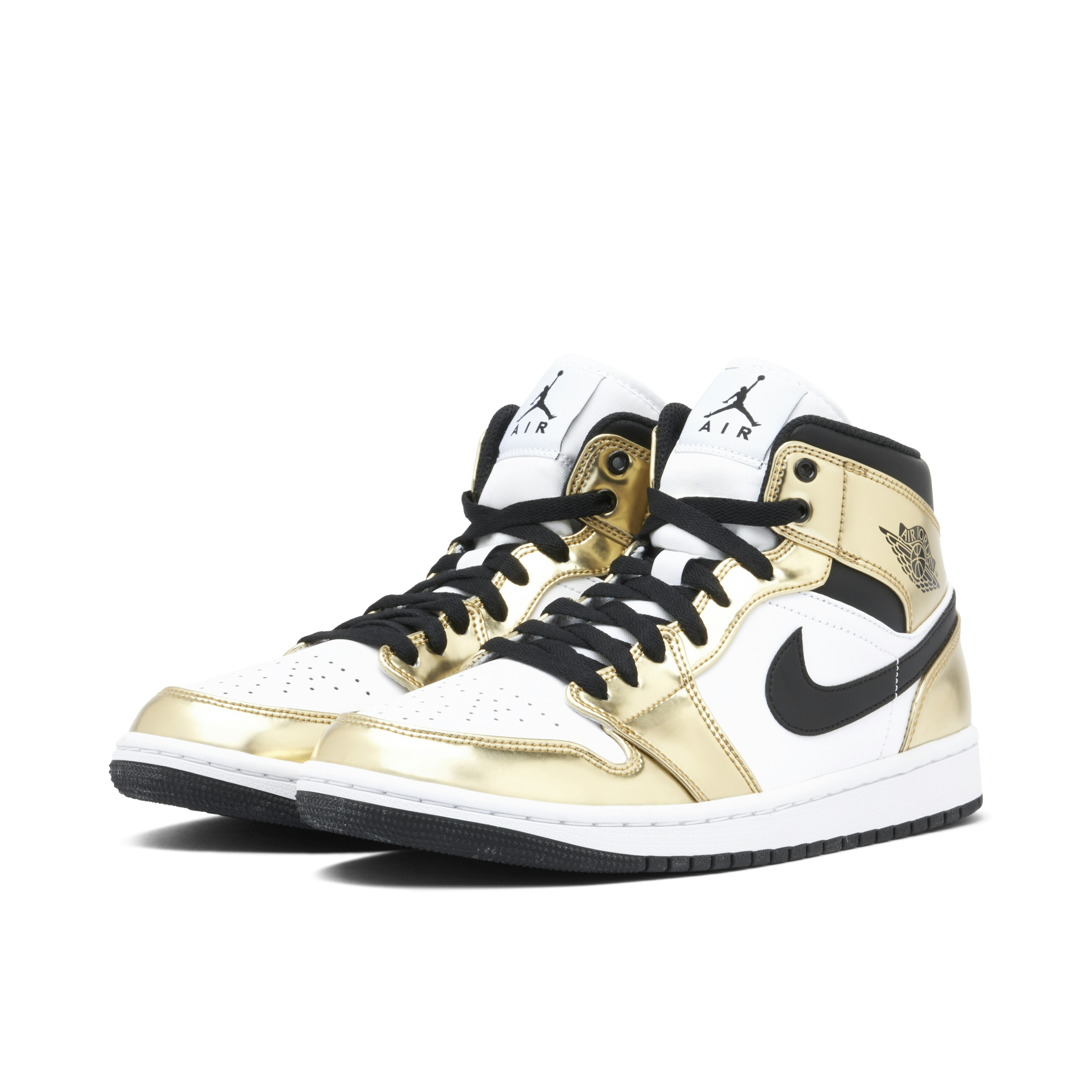 Air Jordan 1 Mid Metallic Gold Black White
