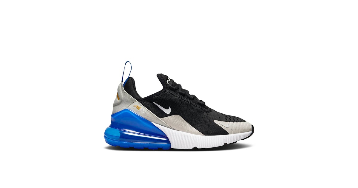 Nike Air Max 270 Black Royal Blue GS 943345-050 Laced