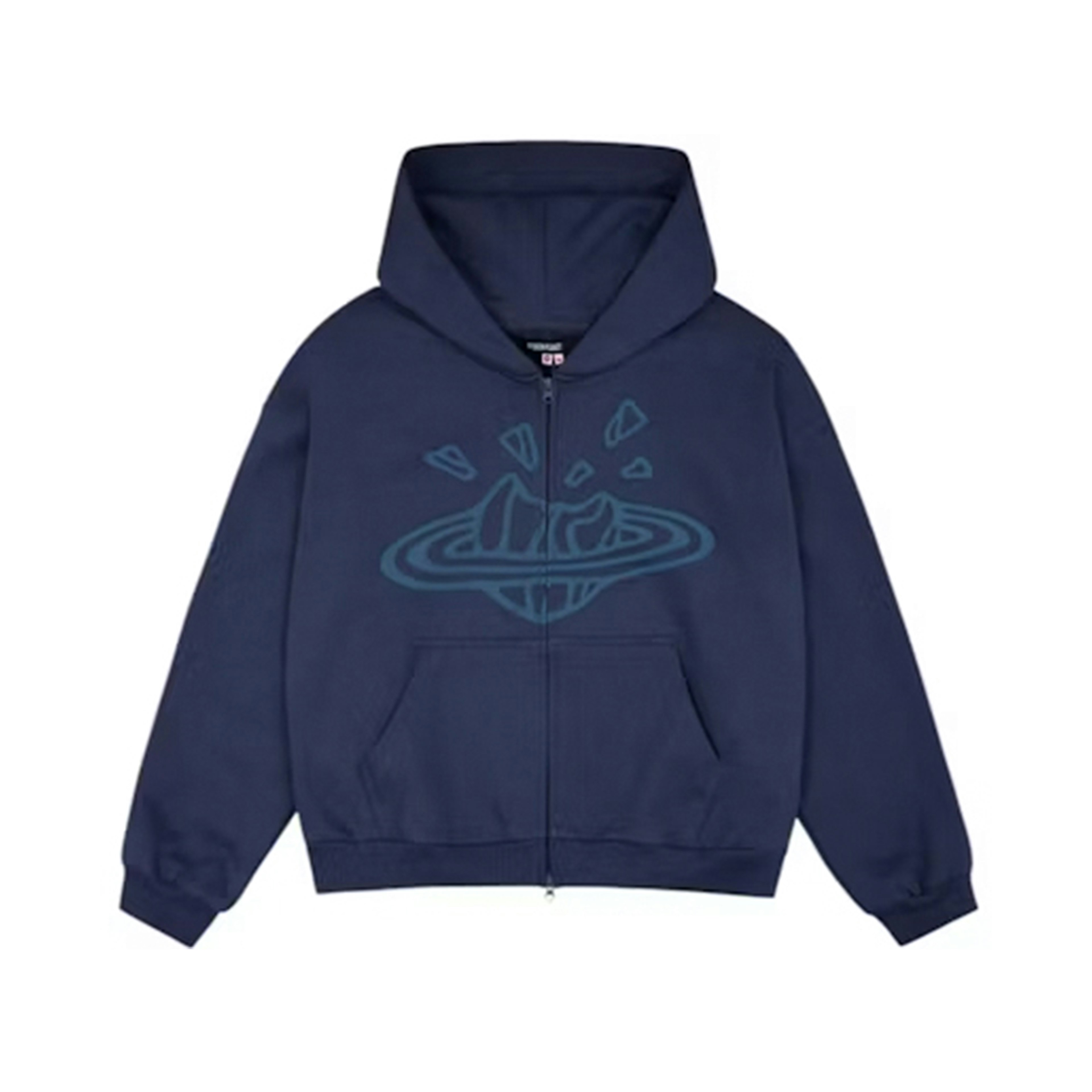 Broken Planet Zip-Up Hoodie Deep Navy