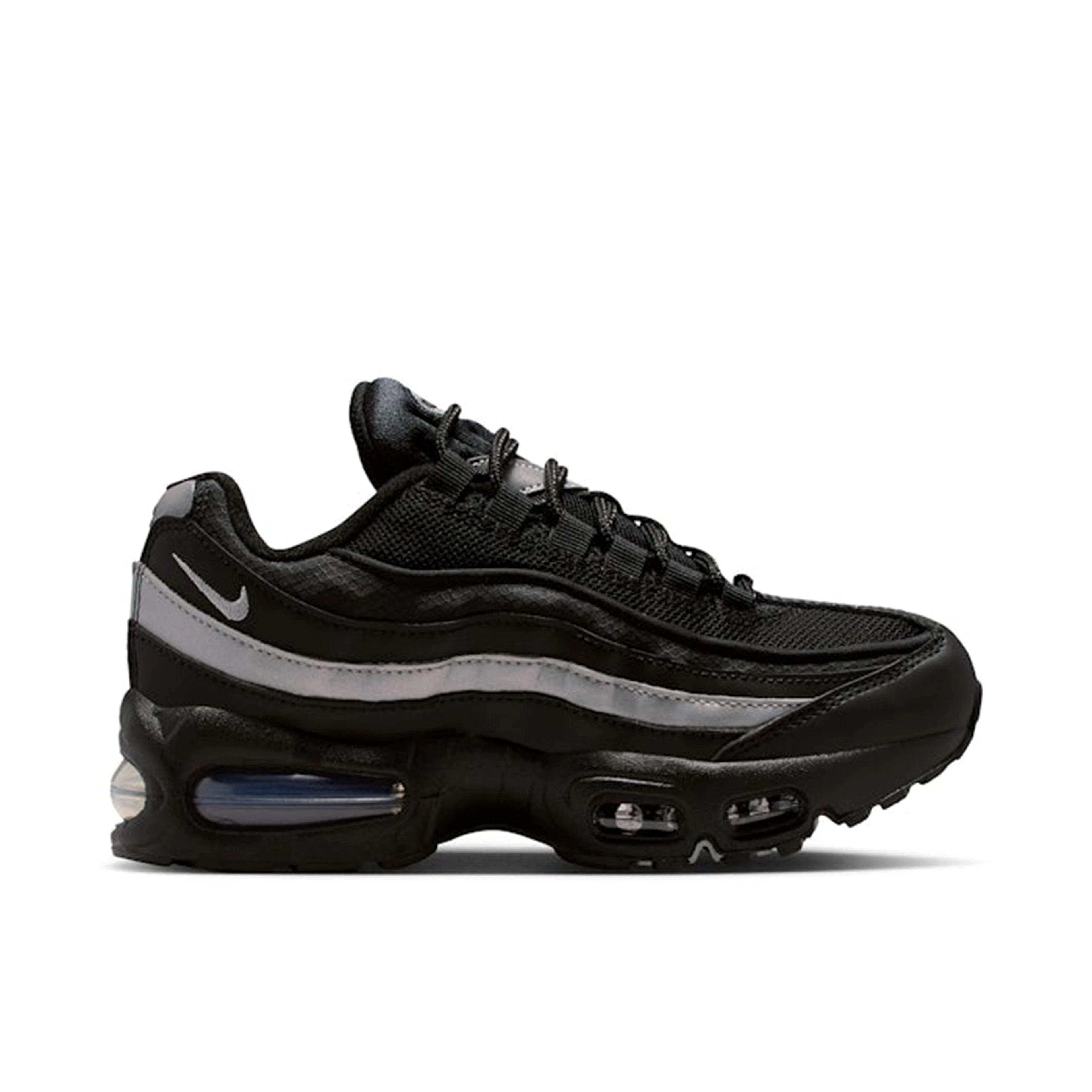 Nike Air Max 95 Black White Metallic Silver GS