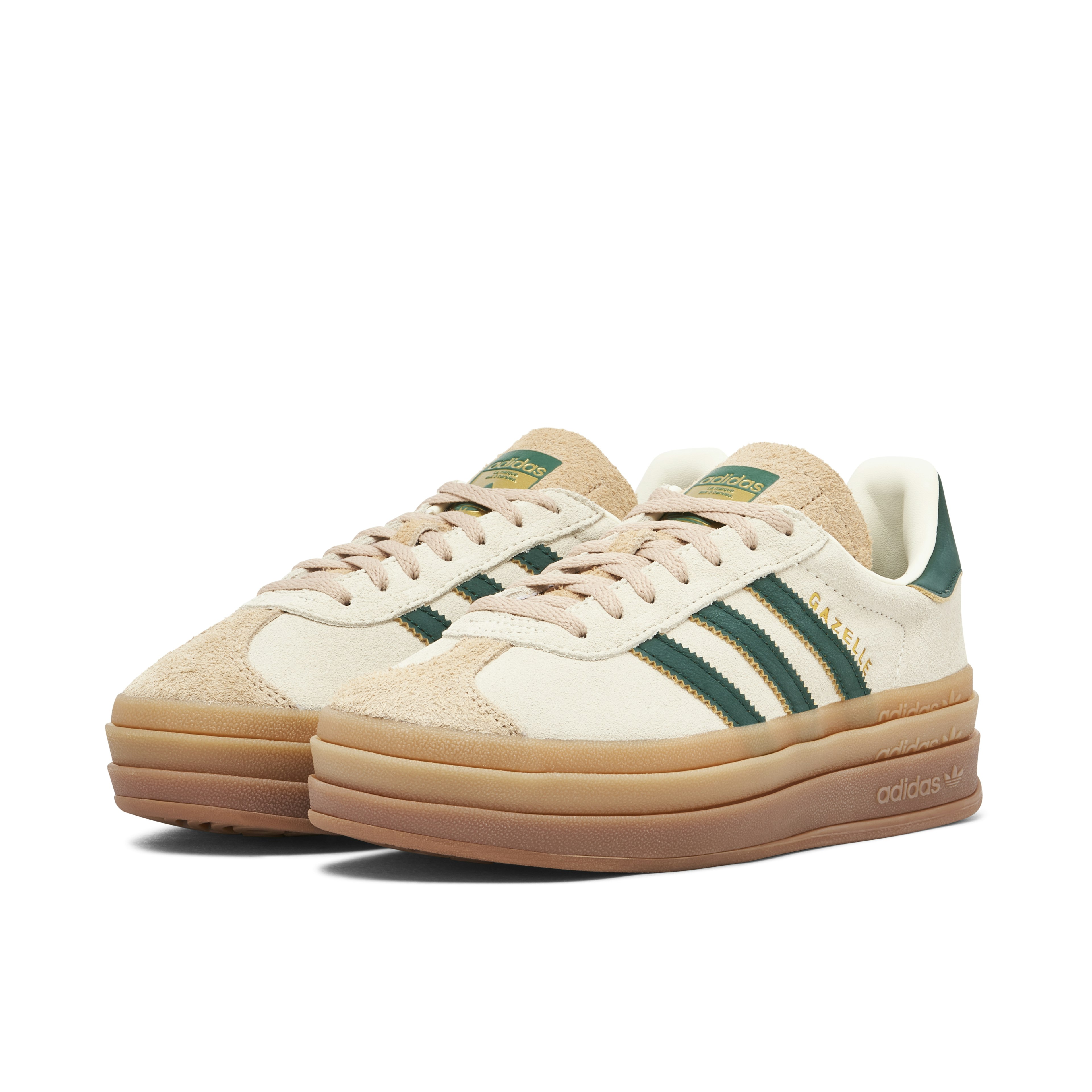 adidas Gazelle Bold Beige Collegiate Green für Damen