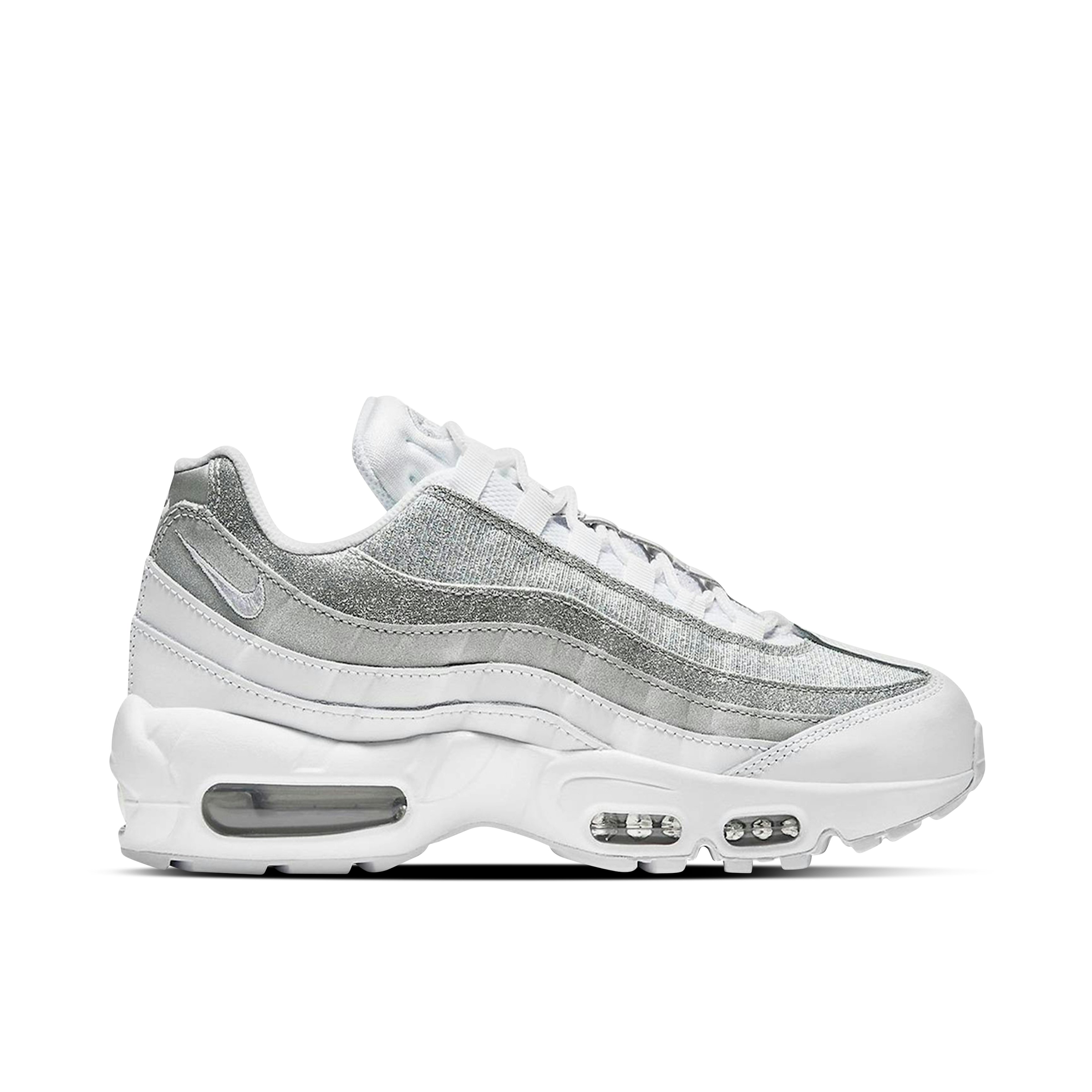 Ready Set Go guia empezar correr Ninos Nike White Metallic Silver für Damen