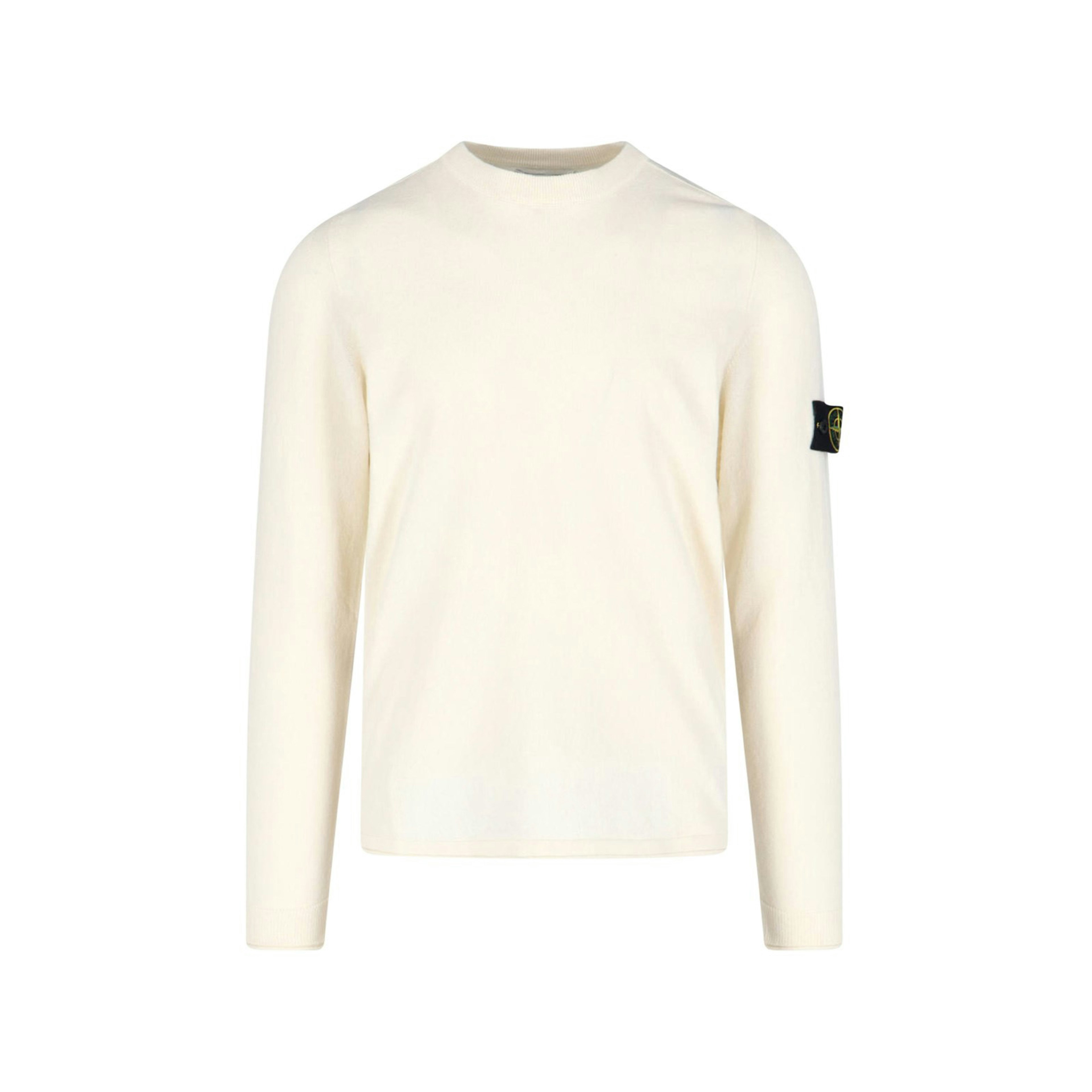 Stone Island Logo Crew Neck Sweater White