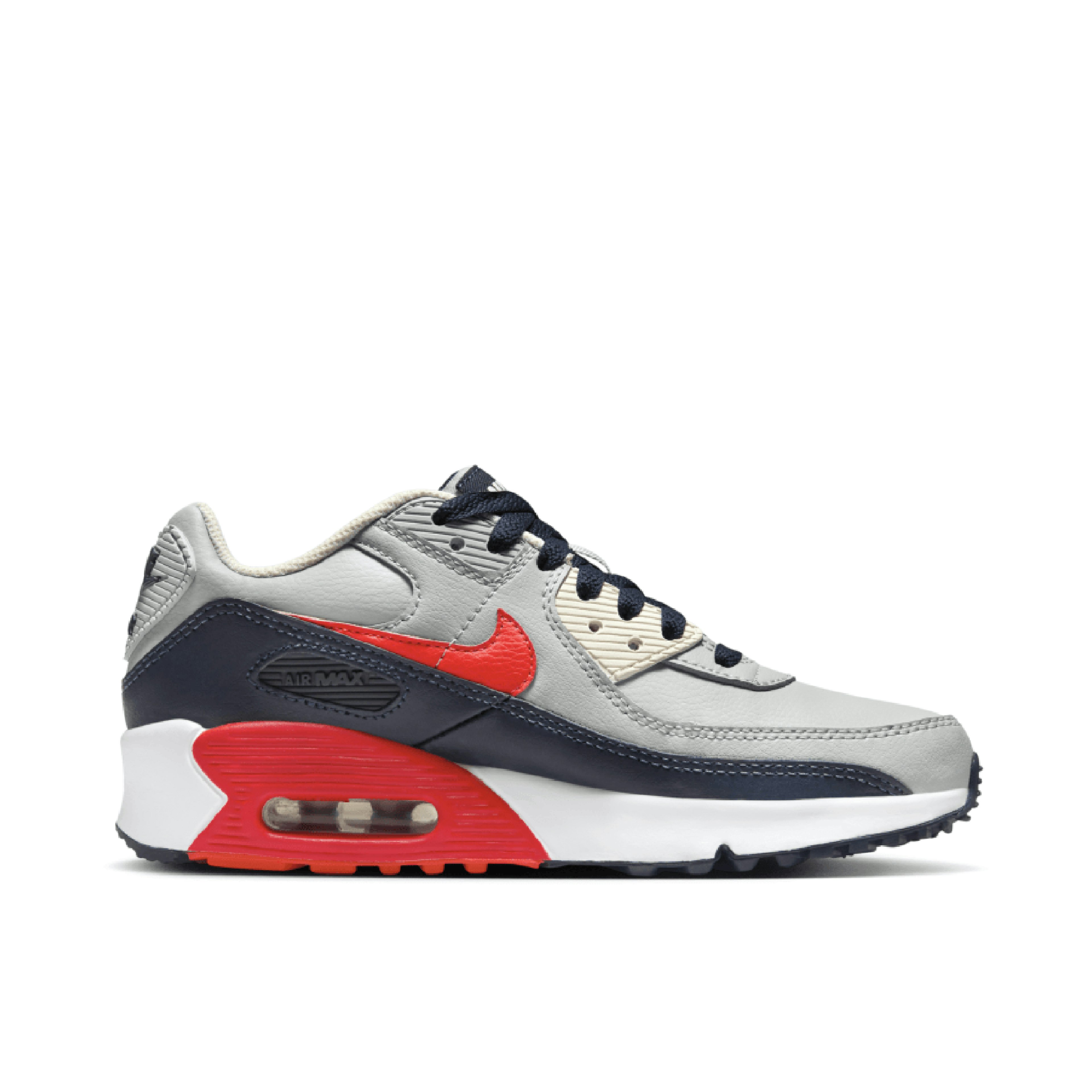 Nike Air Max 90 LTR Light Smoke Grey Crimson GS